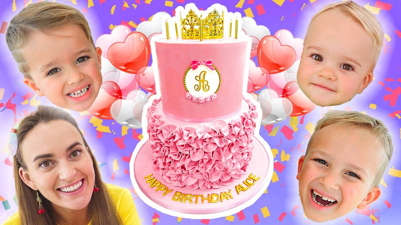 Vlad And Niki, birthday cake, ruffles, HD Desktop Wallpaper