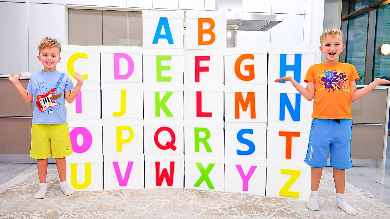 Vlad And Niki, English Alphabet, foam blocks, HD Desktop Wallpaper