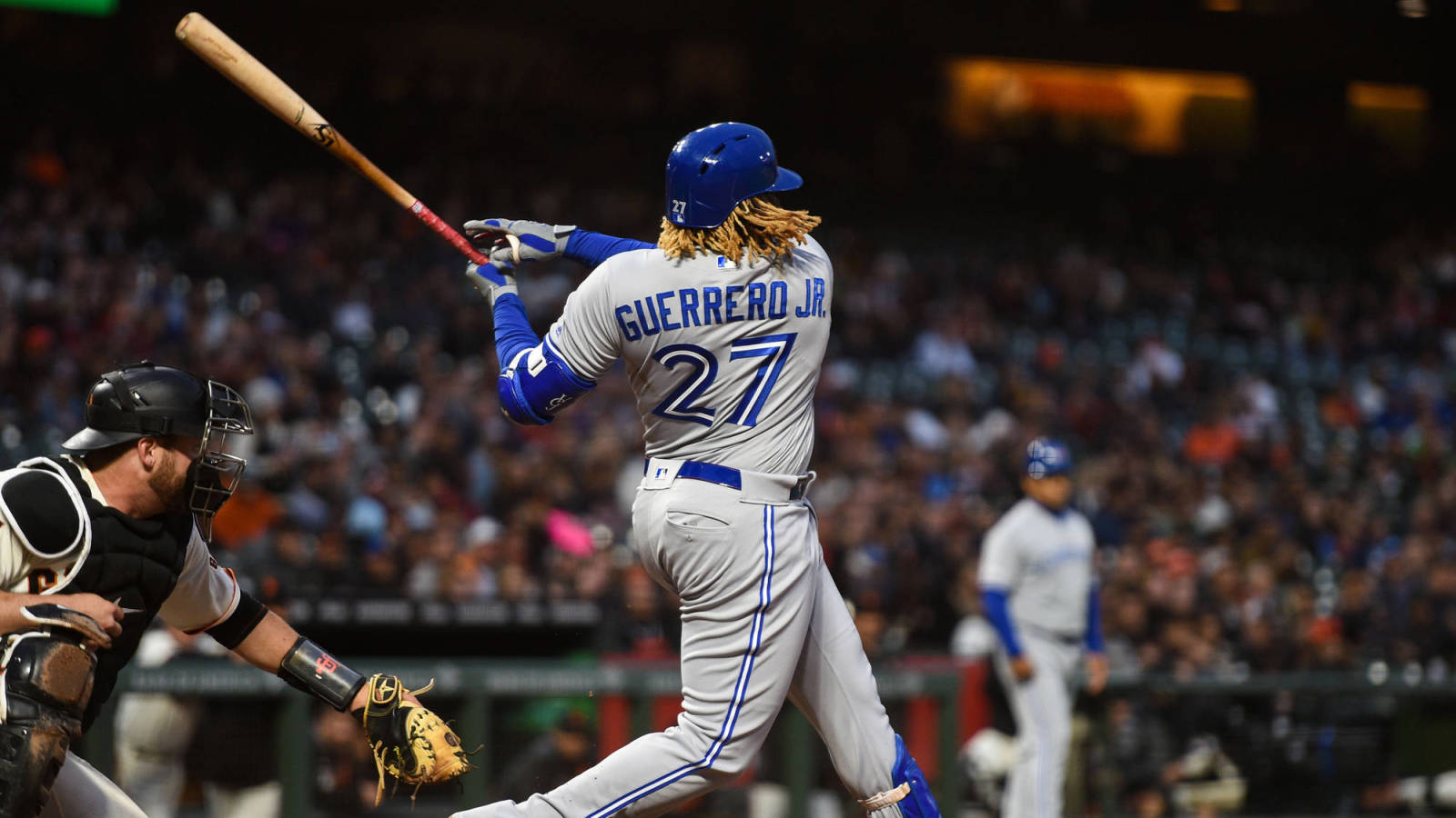 Vladimir Guerrero Jr, baseball player, night game, HD Desktop Wallpaper