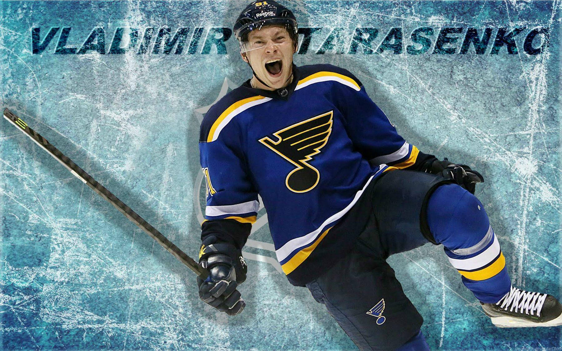 Vladimir Tarasenko, hockey stick, ice, HD Desktop Wallpaper