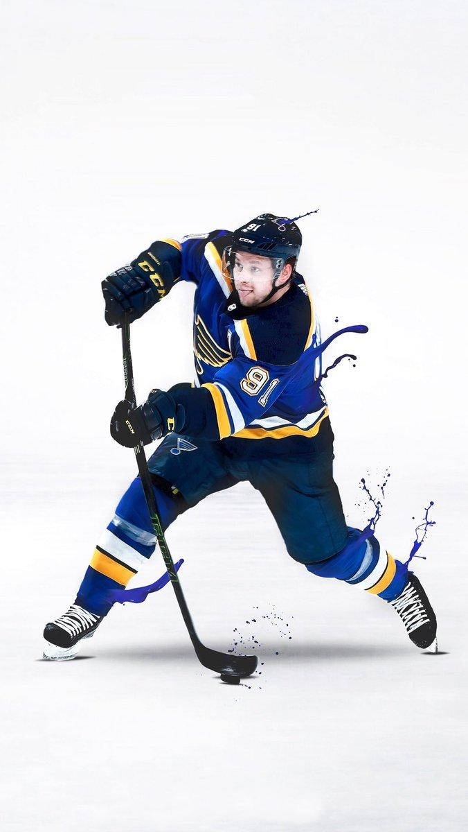 Vladimir Tarasenko, blue and gold uniform, ice, SD Phone Wallpaper