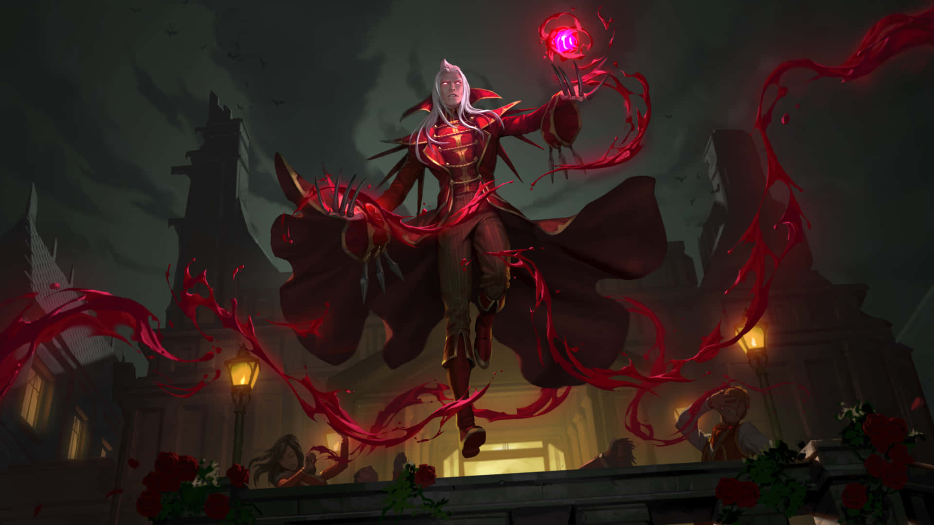 Vladimir, red-robed, pulsing crimson orb, Full HD Desktop Wallpaper