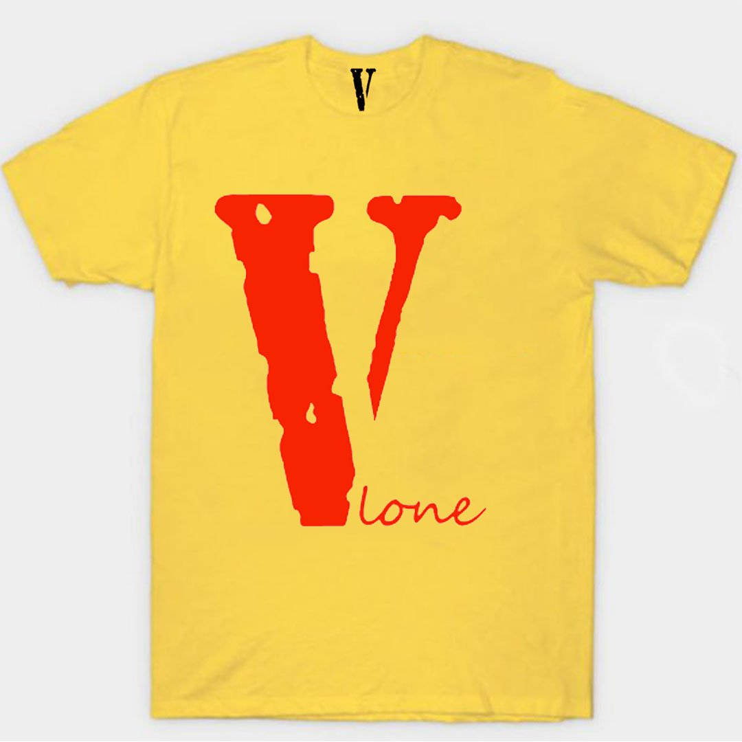 Vlone, yellow, red stylized V, SD Desktop Wallpaper