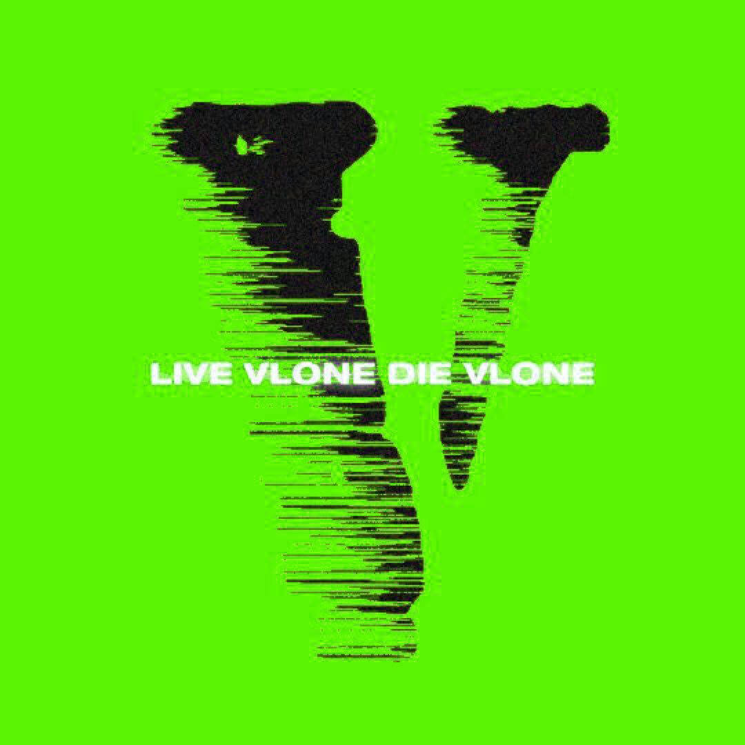 Vlone, neon green, glitch lines, SD Desktop Wallpaper