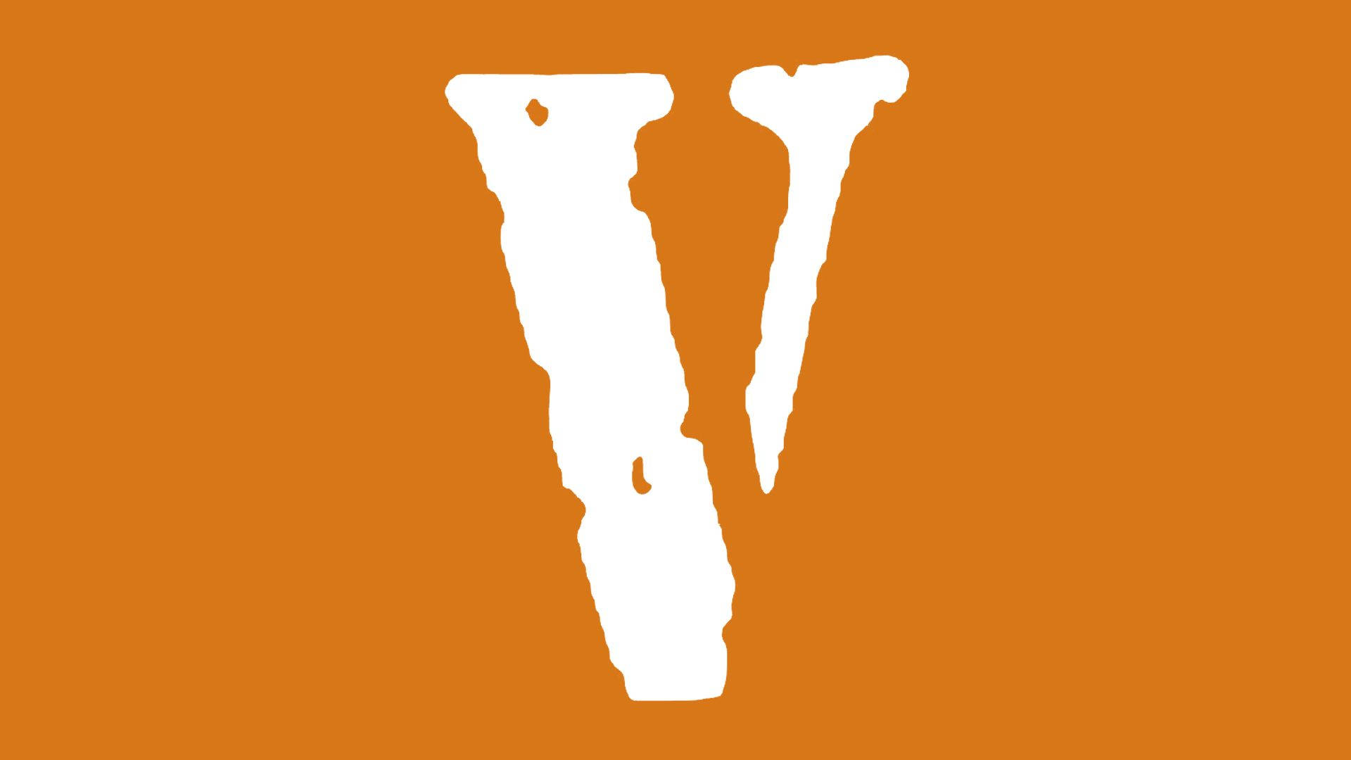 white V logo, burnt orange background, Vlone, Full HD Desktop Wallpaper
