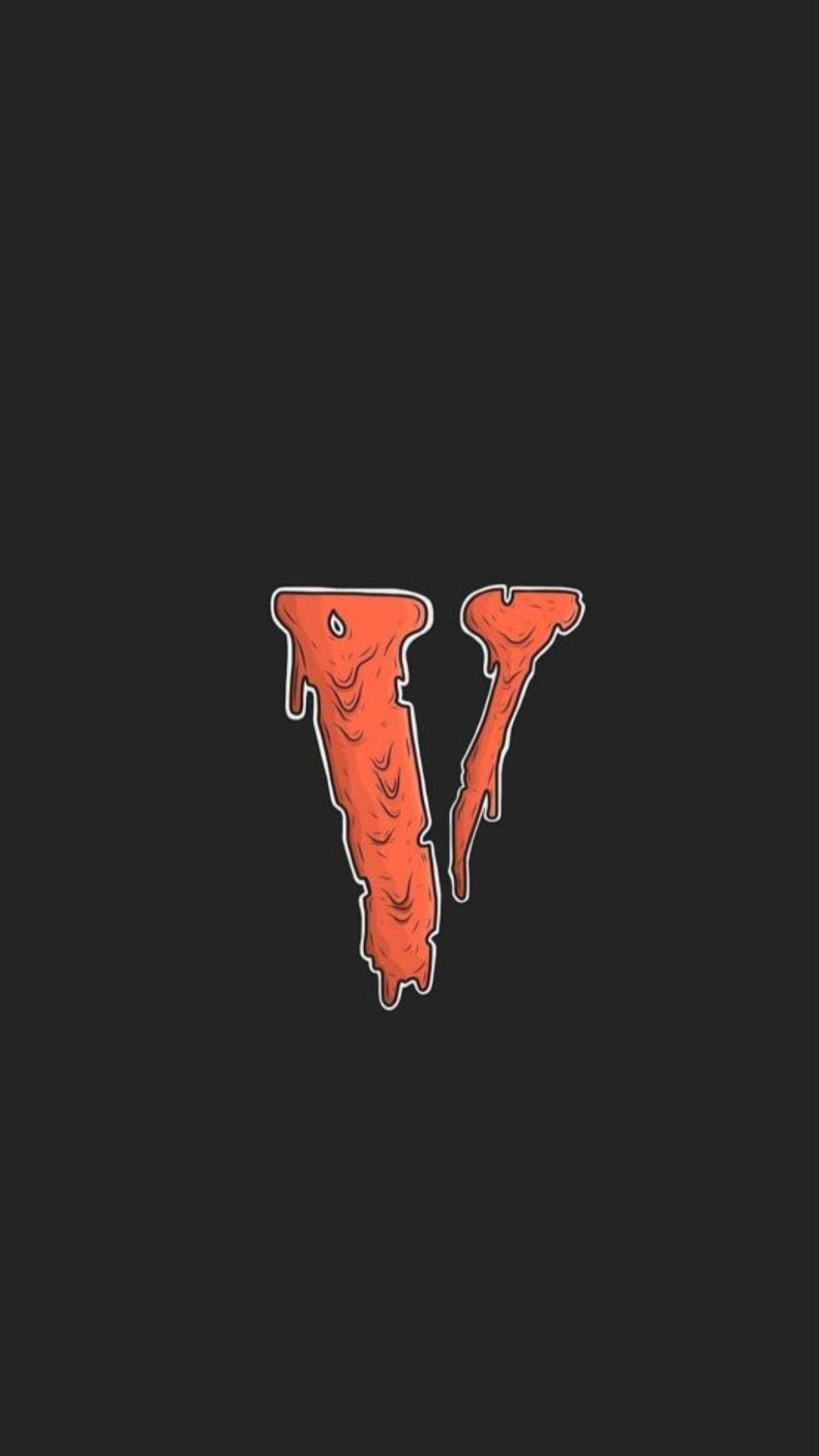 dripping V logo, Vlone, orange letter V, Full HD Phone Wallpaper
