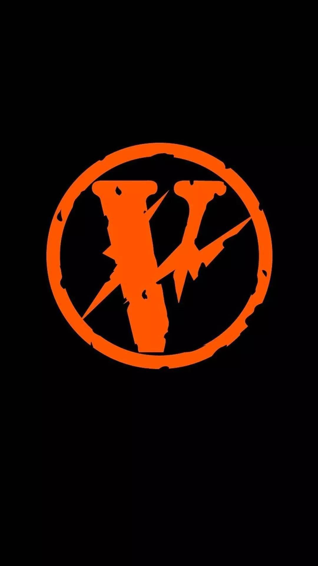 orange circle logo, Vlone, stylized V logo, Full HD Phone Wallpaper