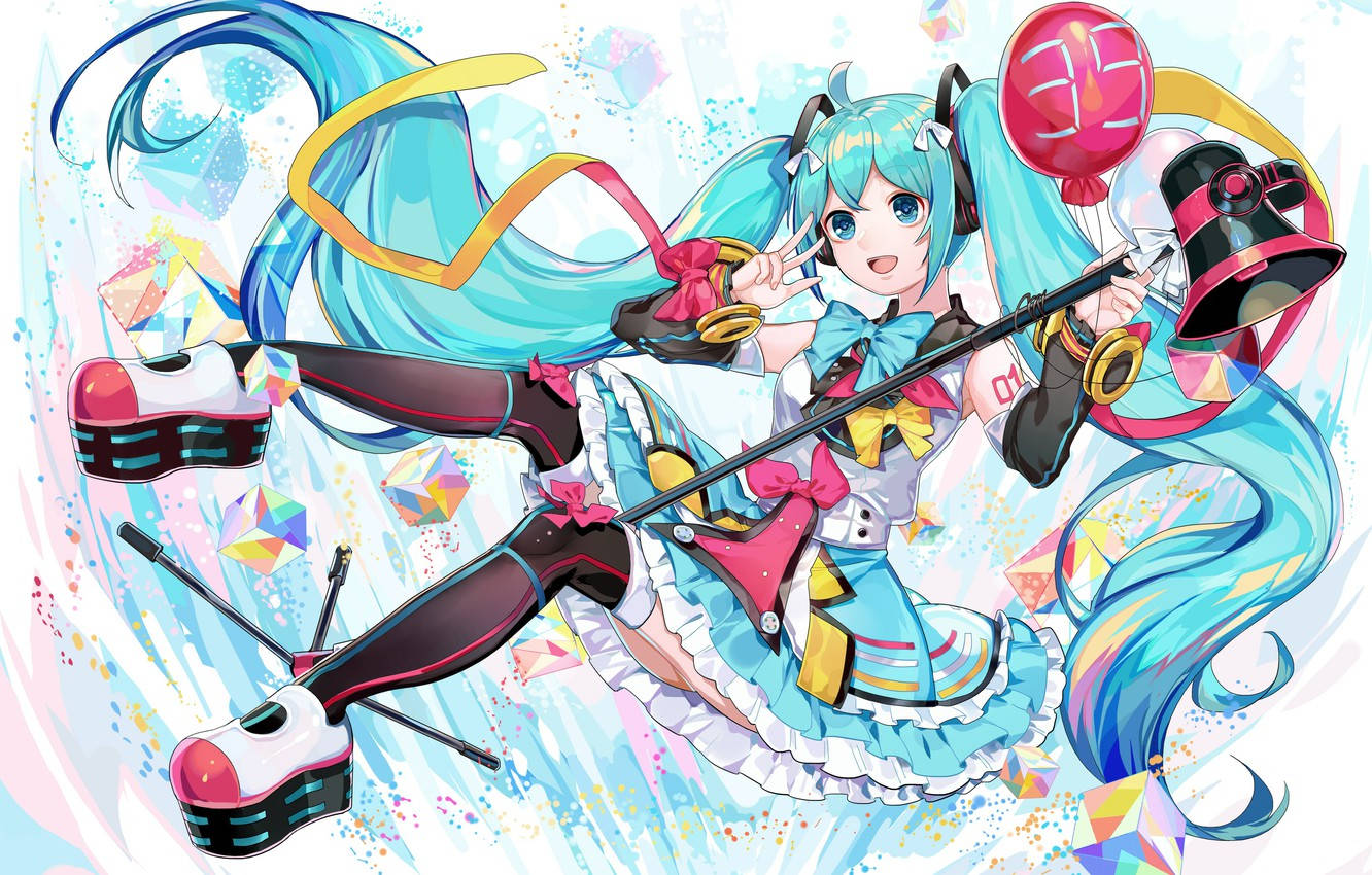 Vocaloid, turquoise twin tails, headphones, HD Desktop Wallpaper