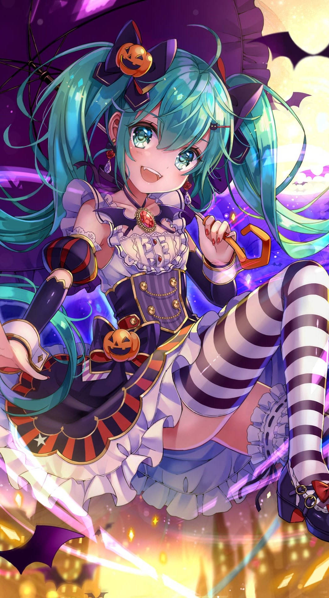 Vocaloid, teal hair, cat ears, Full HD Phone Wallpaper