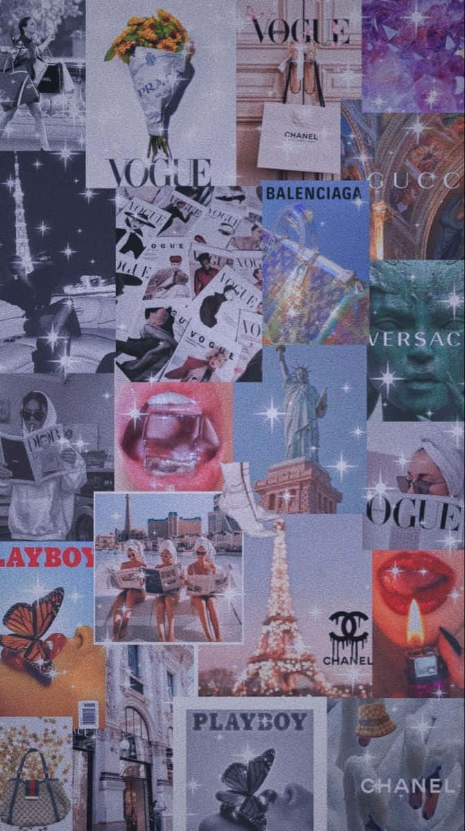 Vogue, glittery, luxury fashion brands, SD Phone Wallpaper
