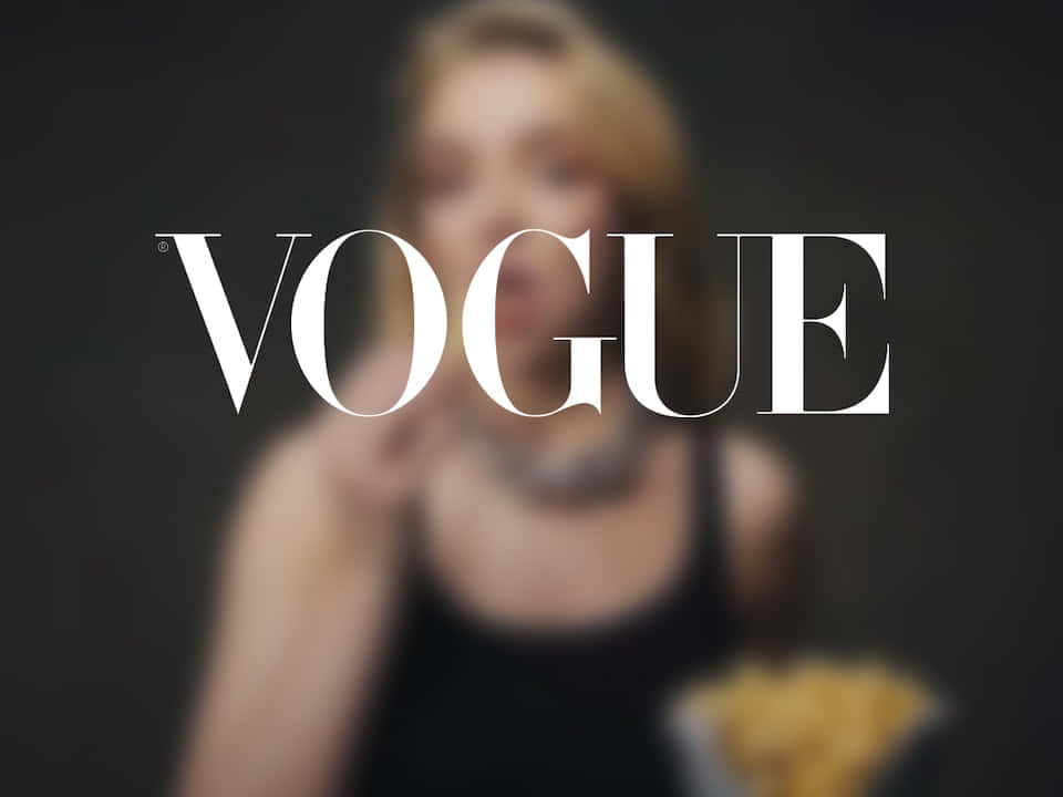 Vogue, white Vogue text, dark background, SD Desktop Wallpaper
