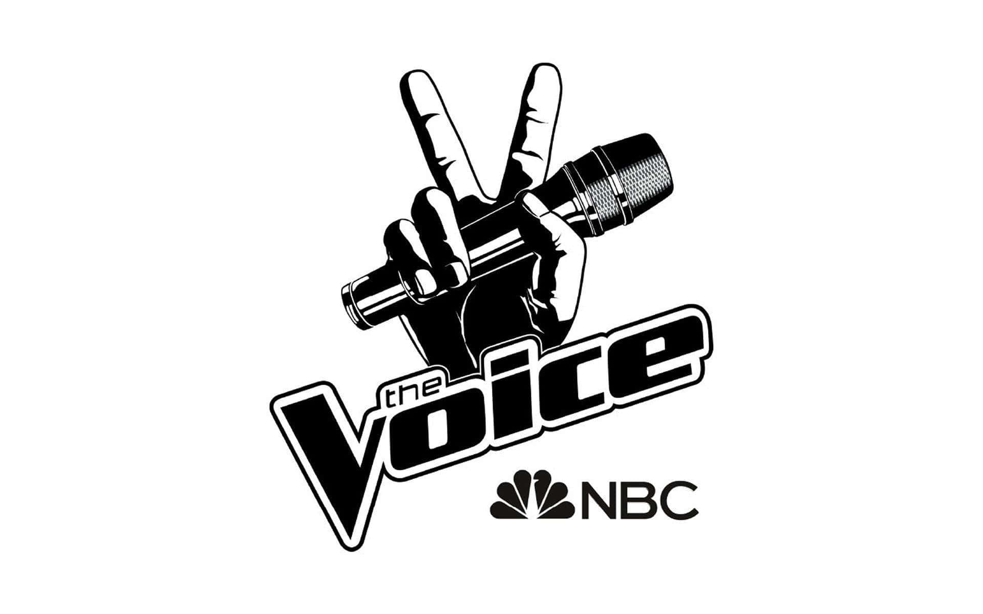 The Voice, black and white logo, hand holding a microphone, Full HD Desktop Wallpaper