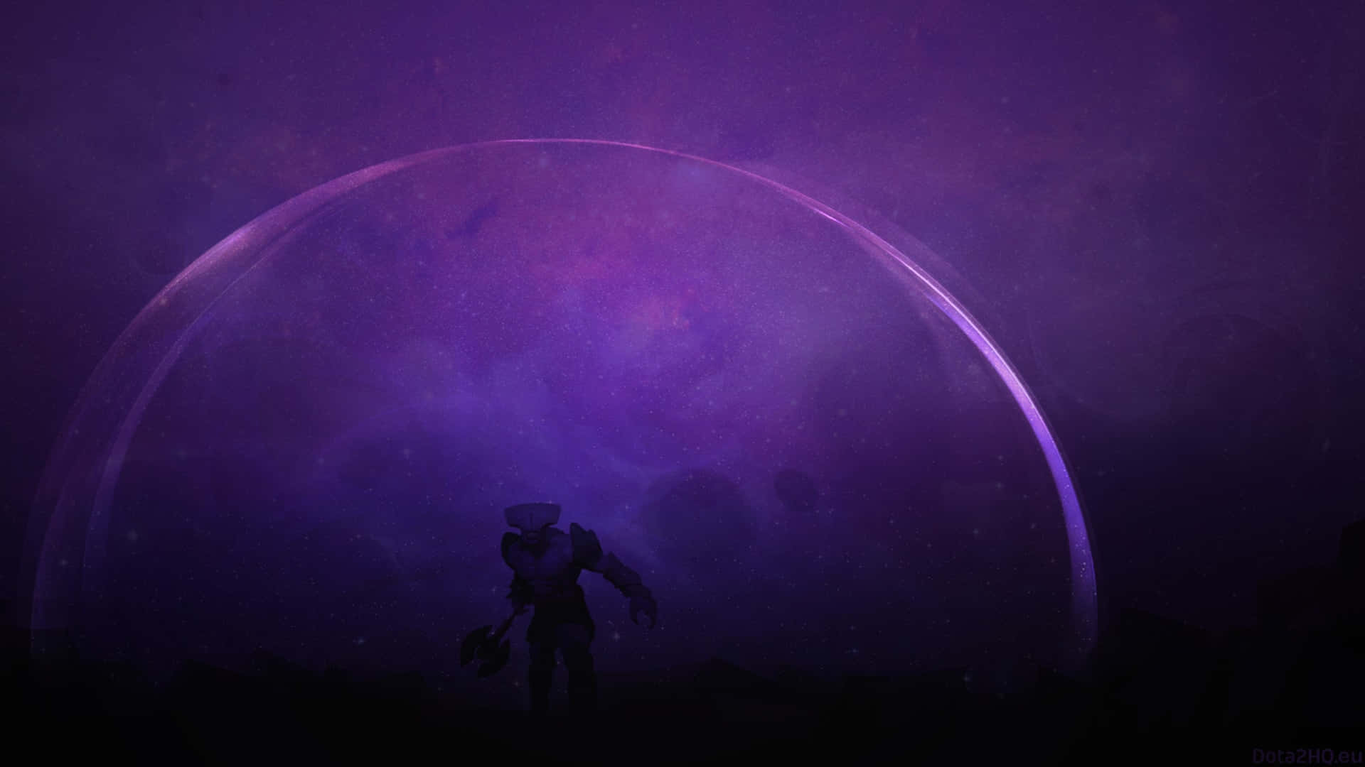 Void, glowing purple cosmic dome, starry nebula sky, Full HD Desktop Wallpaper