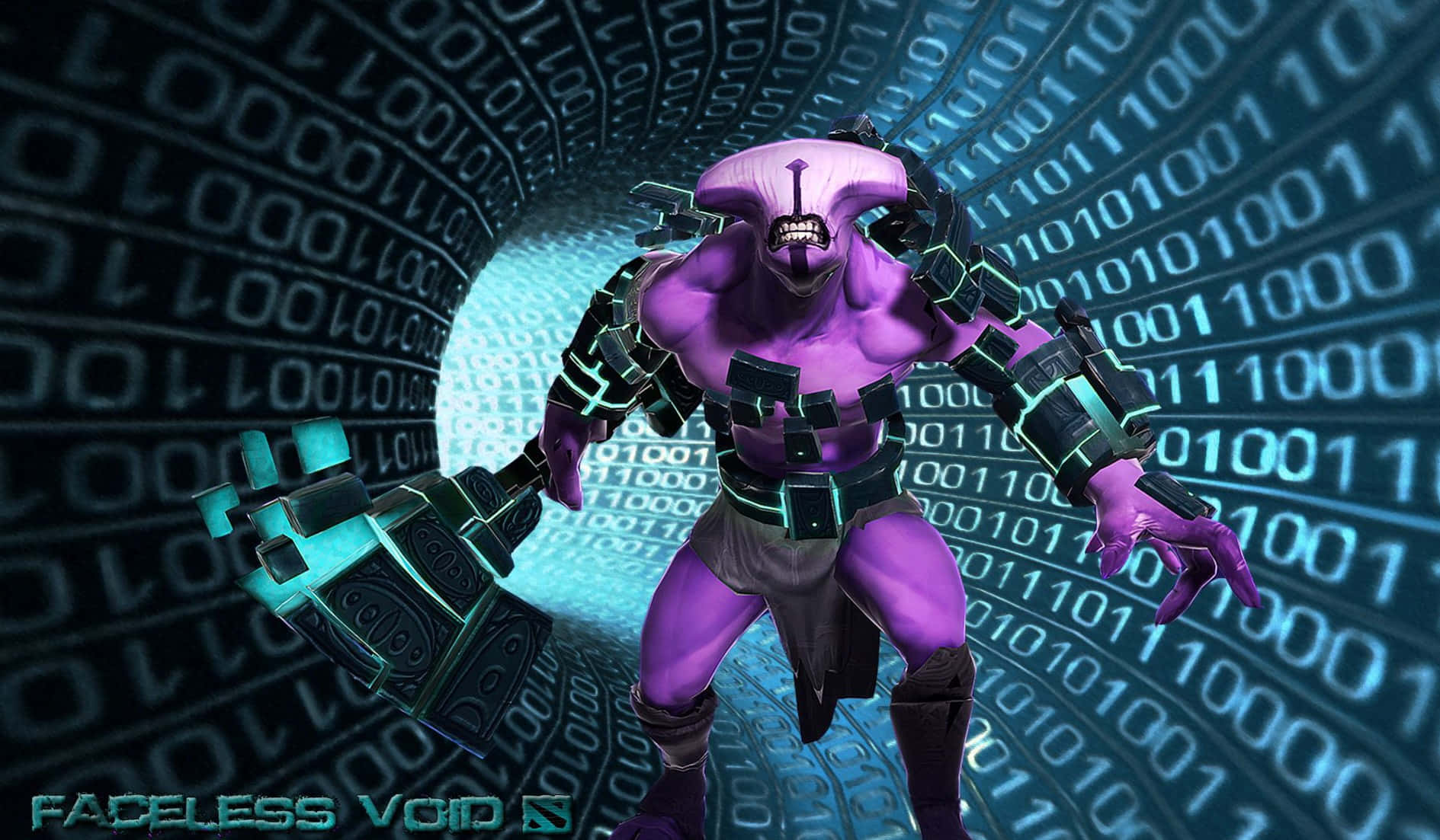 purple man, purple suit, digital binary tunnel, HD Desktop Wallpaper