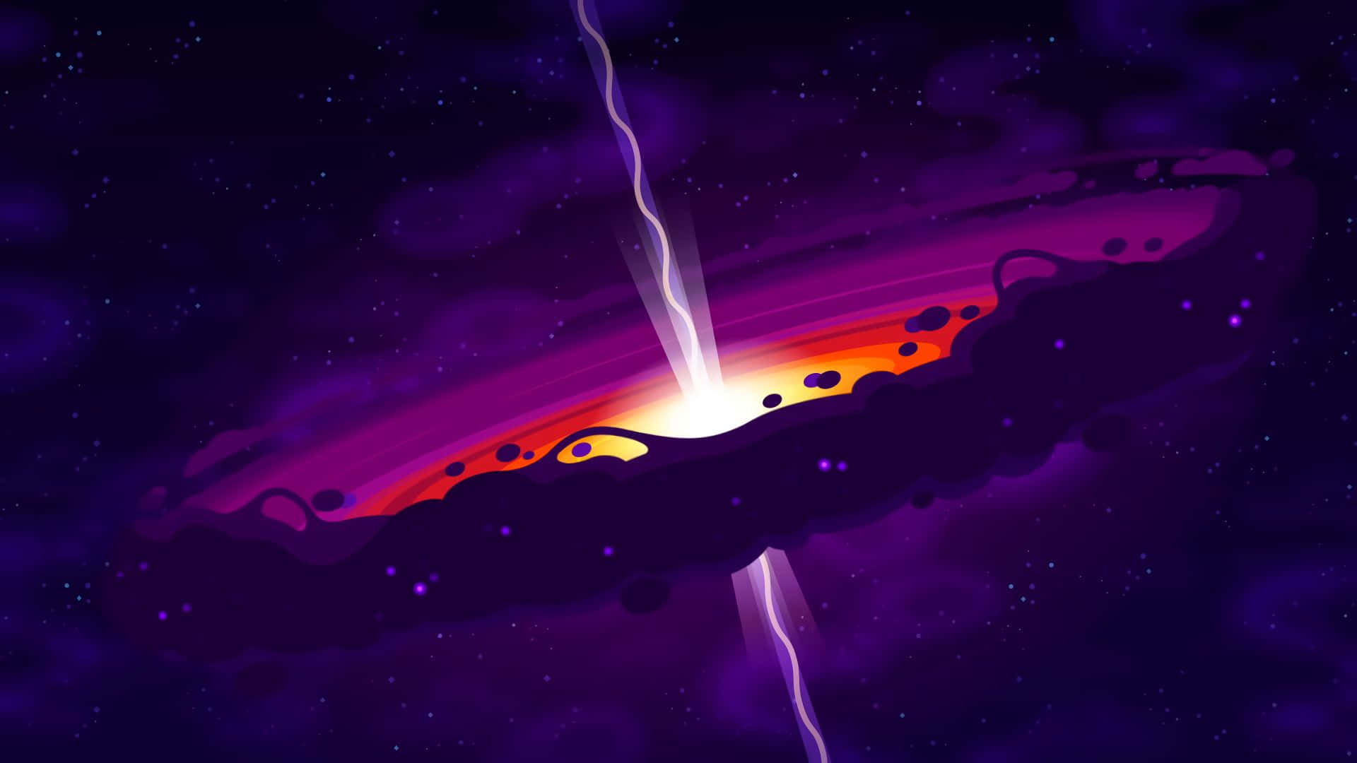 Void, vibrant purple galaxy, glowing orange core, Full HD Desktop Wallpaper
