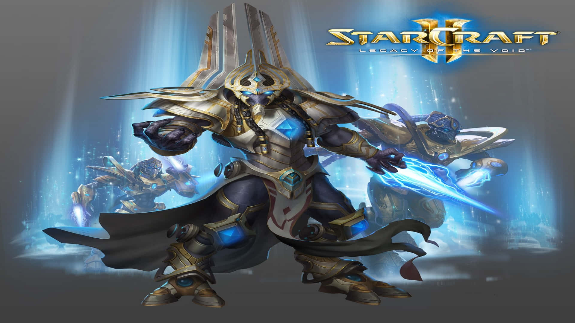 Void, glowing blue energy blades, radiant blue void backdrop, Full HD Desktop Wallpaper