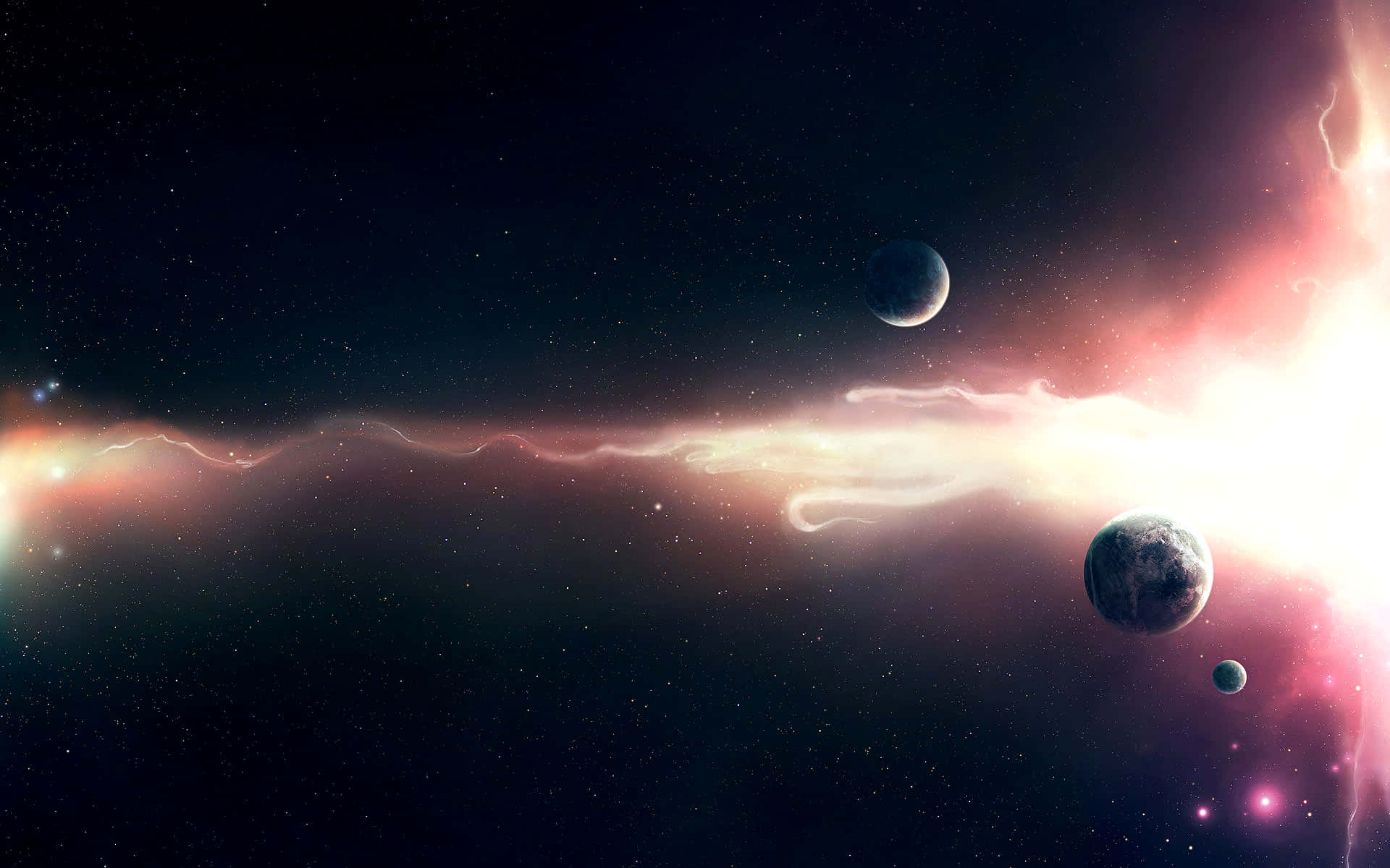 Void, cosmic scene, glowing nebulae, Full HD Desktop Wallpaper
