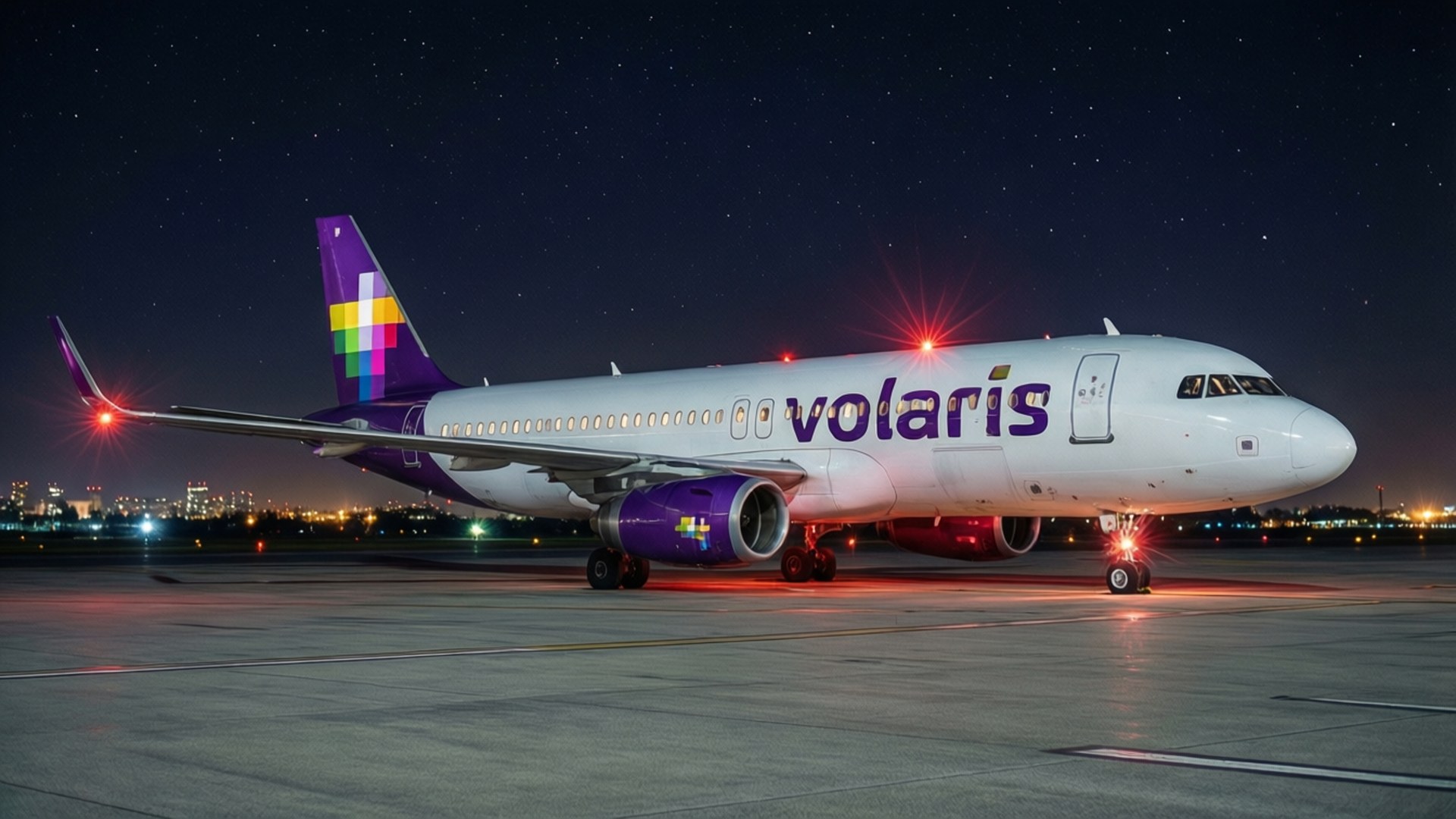 Volaris, Night Tarmac, city lights, Full HD Desktop Wallpaper