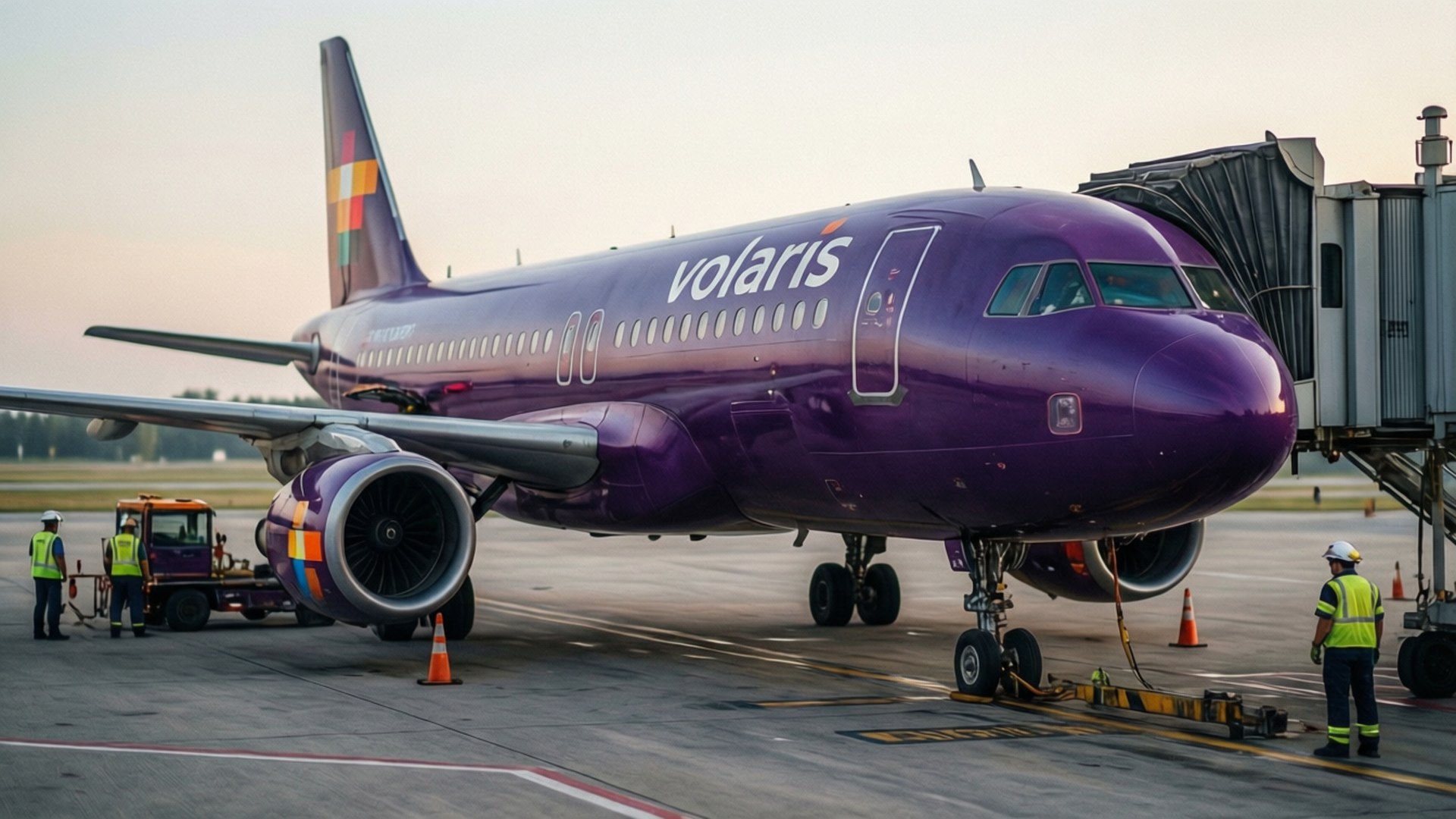 Volaris, airport gate, morning light, Full HD Desktop Wallpaper