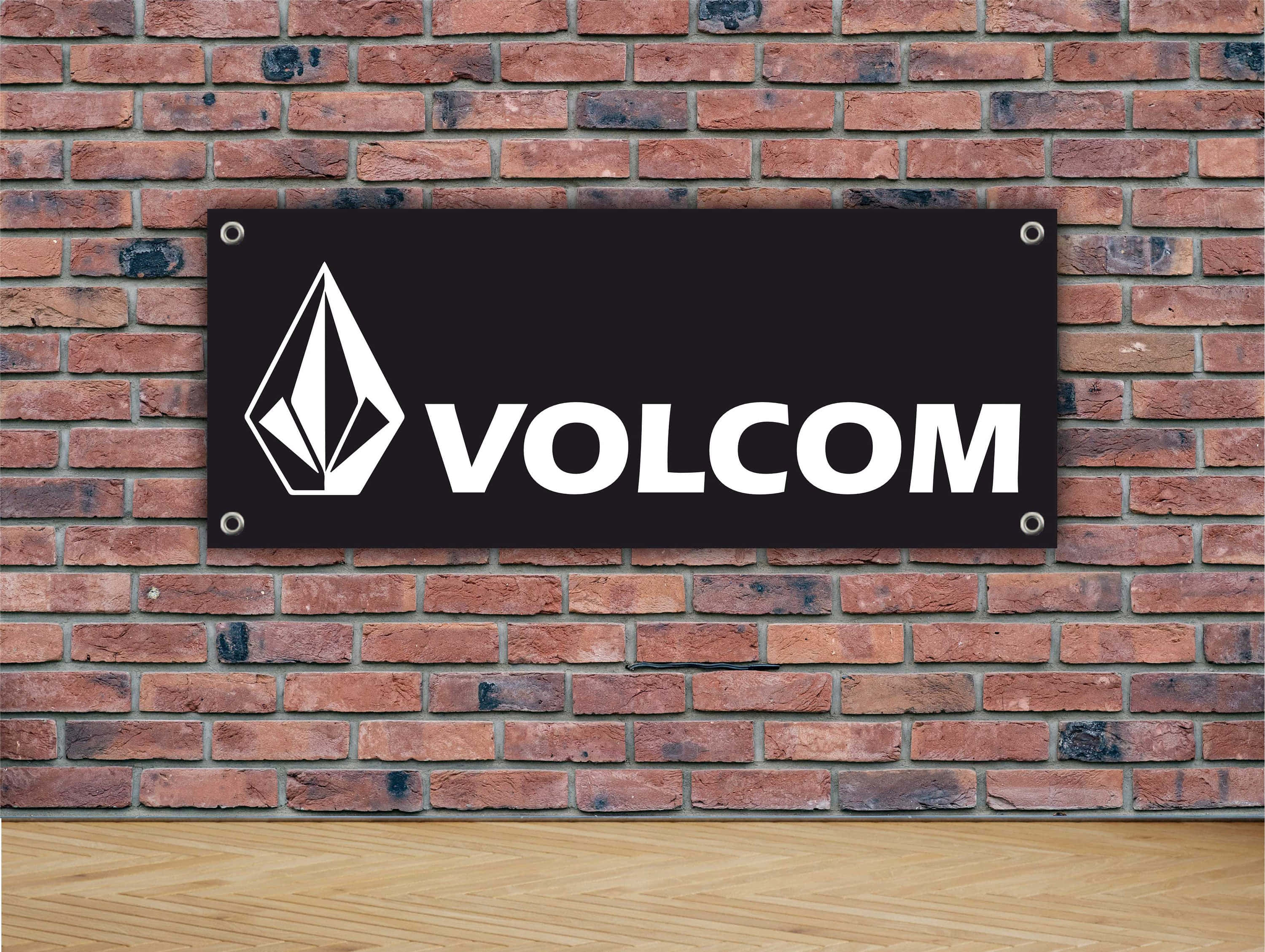 Volcom, black Volcom banner, white logo, 2K Desktop Wallpaper