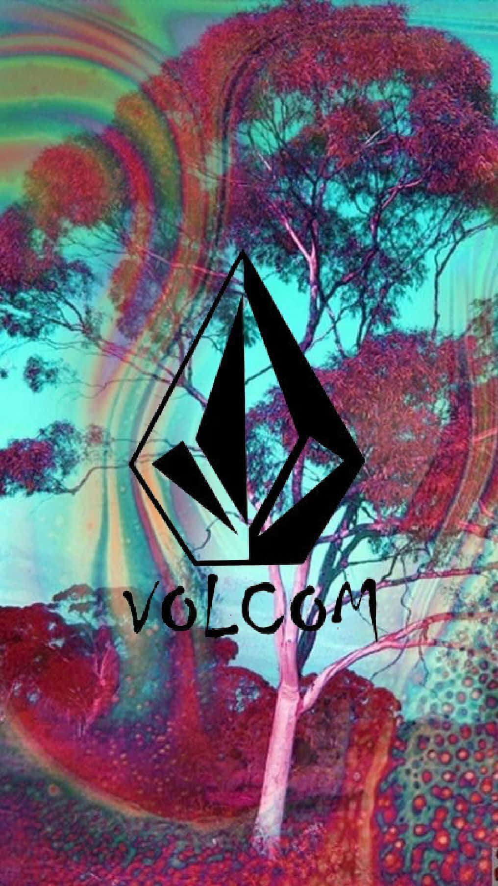 Volcom, black Volcom logo, surreal trees, HD Phone Wallpaper