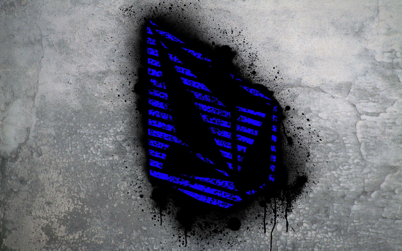 Volcom, blue striped graffiti tag, black splatter, HD Desktop Wallpaper