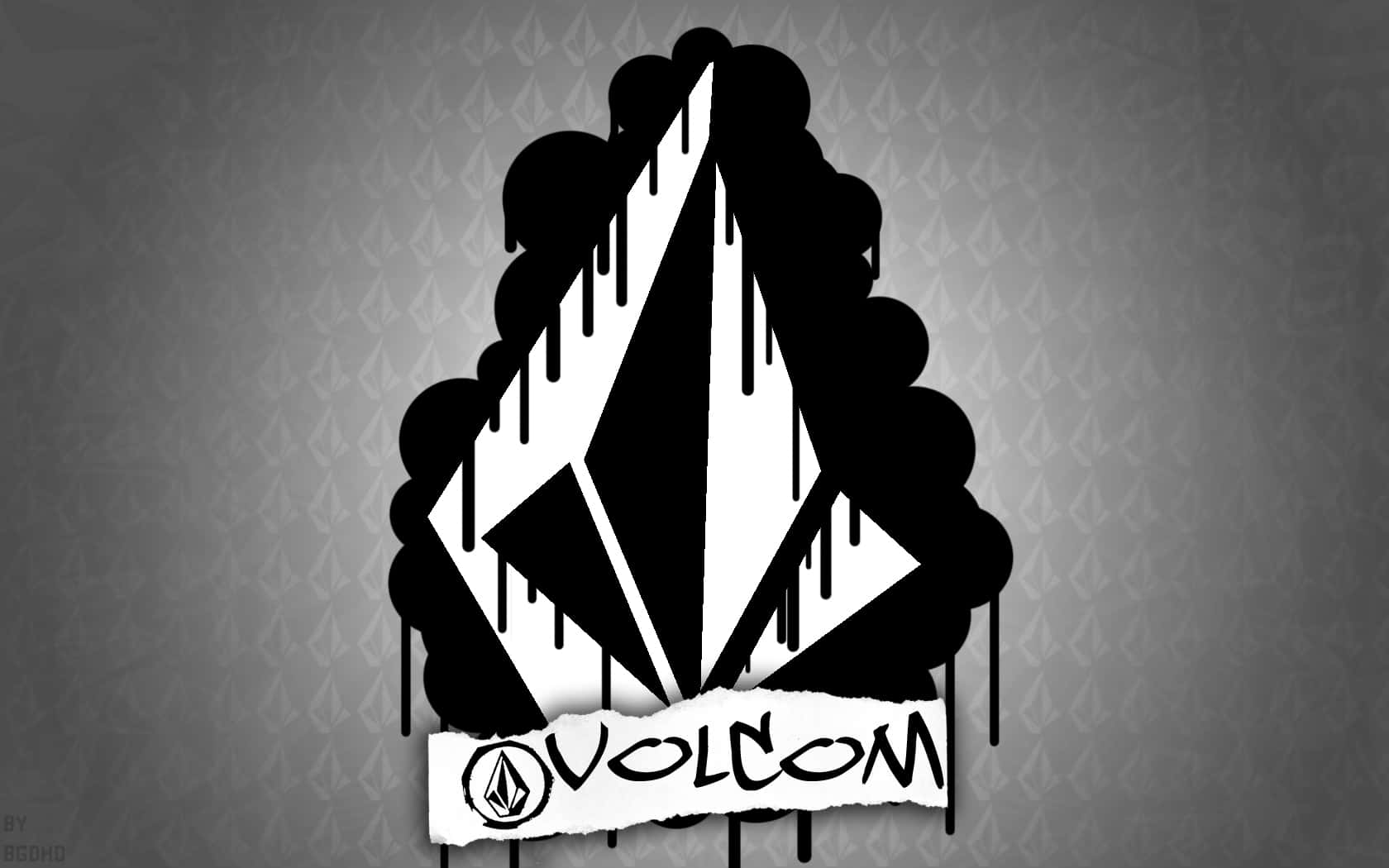 Volcom, black and white, logo, HD Desktop Wallpaper