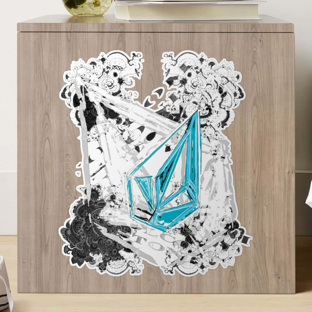 Volcom, blue geometric logo, black and white lace patterns, SD Desktop Wallpaper