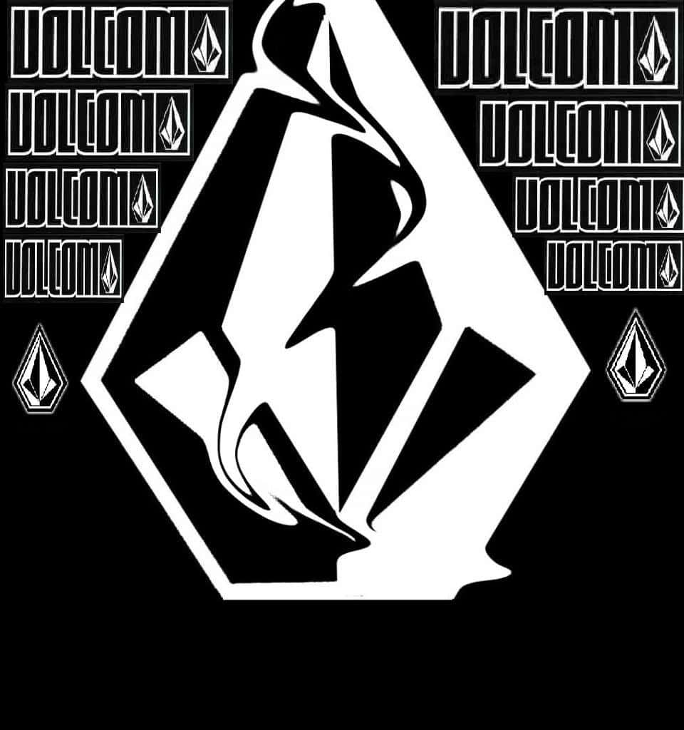 Volcom, black and white, repeating brand marks, SD Phone Wallpaper