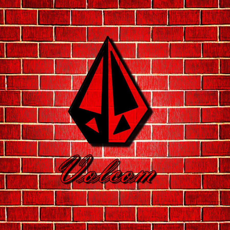 Volcom, red brick wall, black and red, SD Desktop Wallpaper