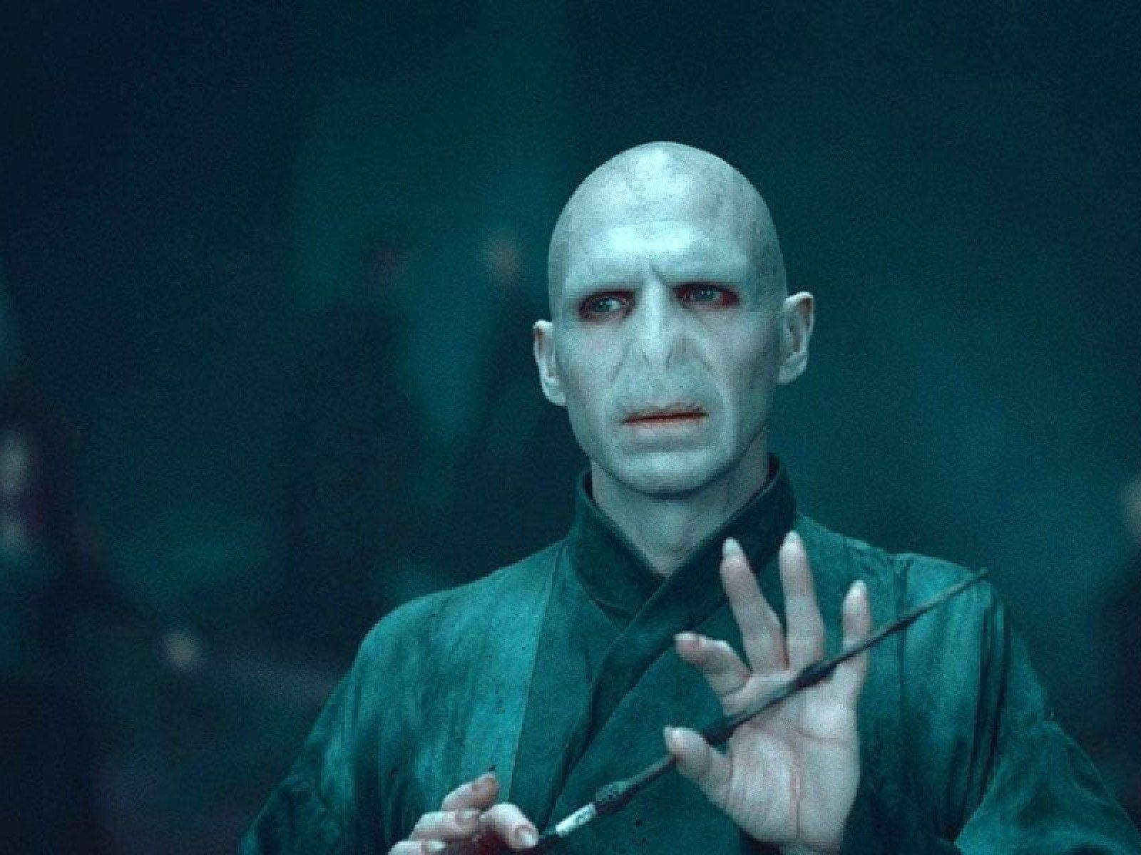 Voldemort, pale bald man, red eyes, HD Desktop Wallpaper