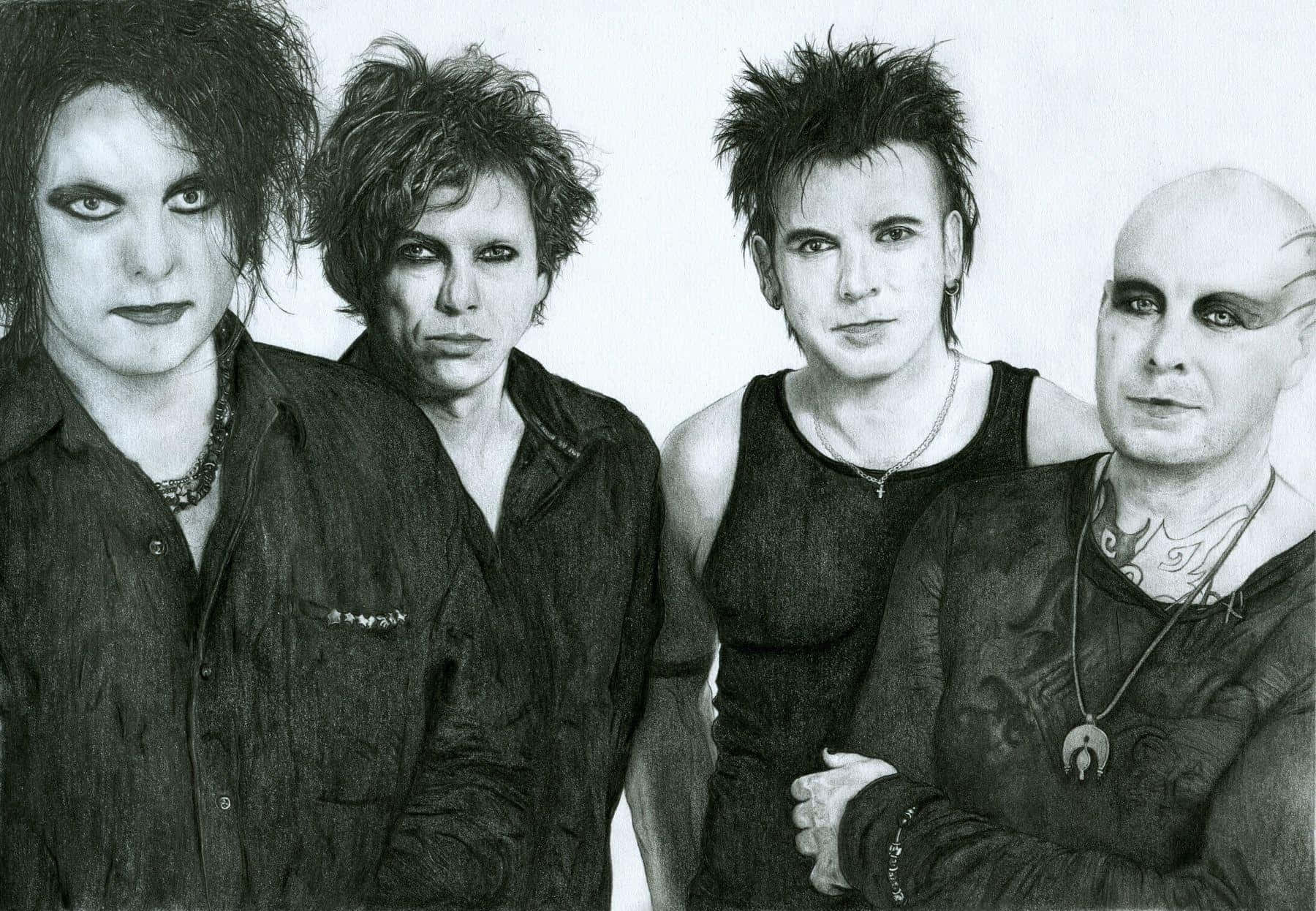 the cure, dramatic makeup, spiky hair, HD Desktop Wallpaper