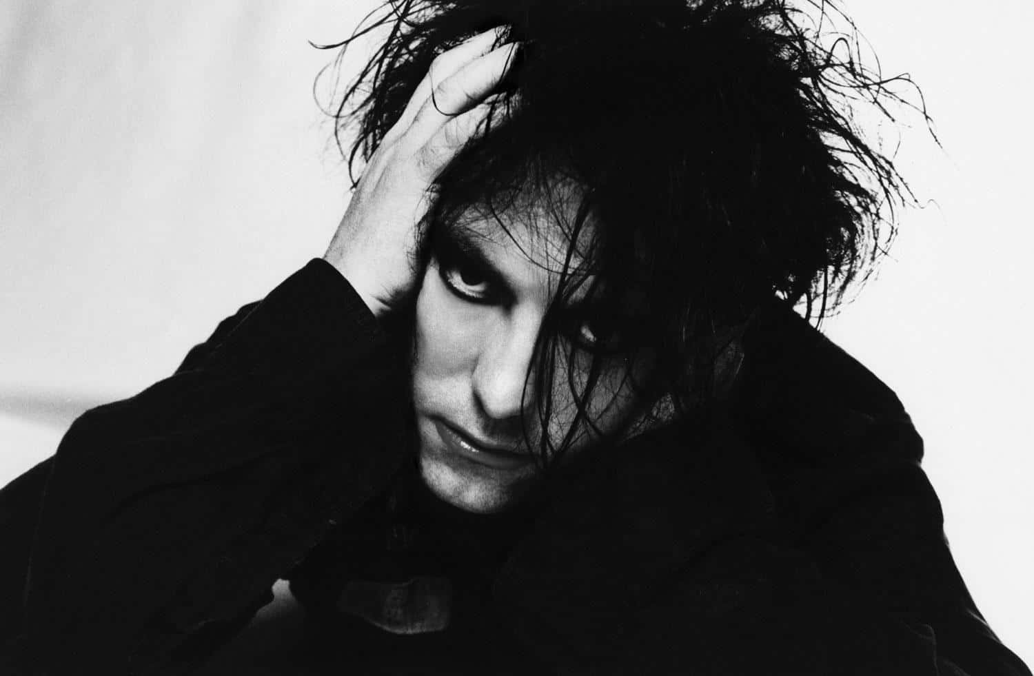the cure, black and white portrait, wild dark hair, HD Desktop Wallpaper