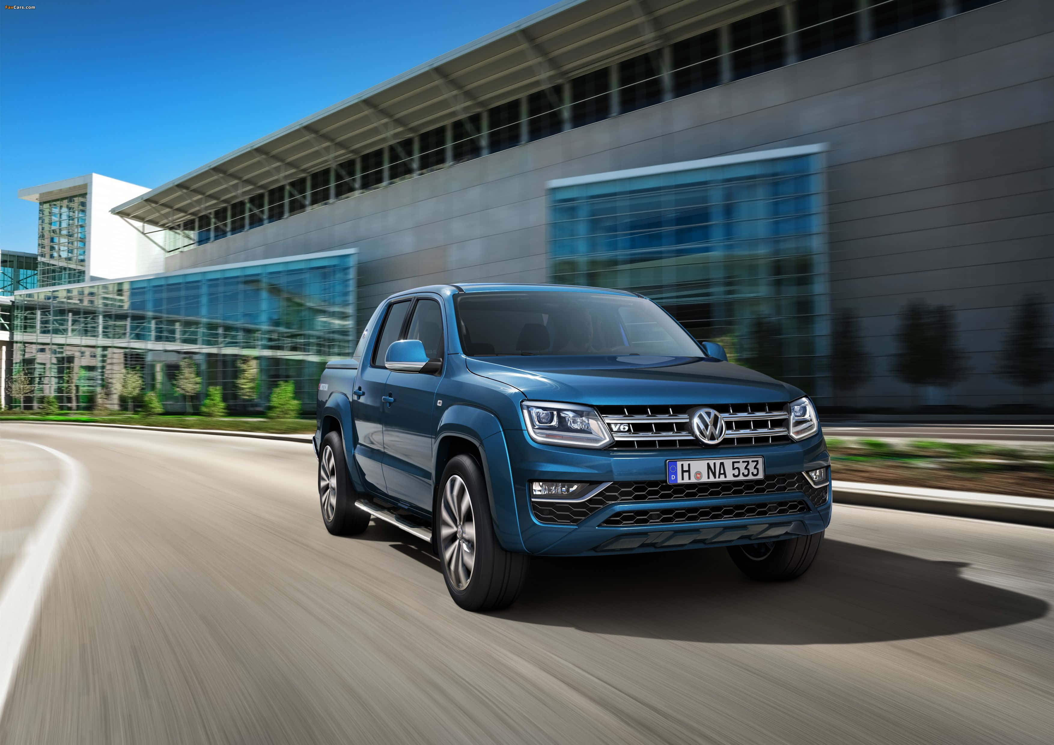 Volkswagen Amarok, blue, curved road, 2K Desktop Wallpaper