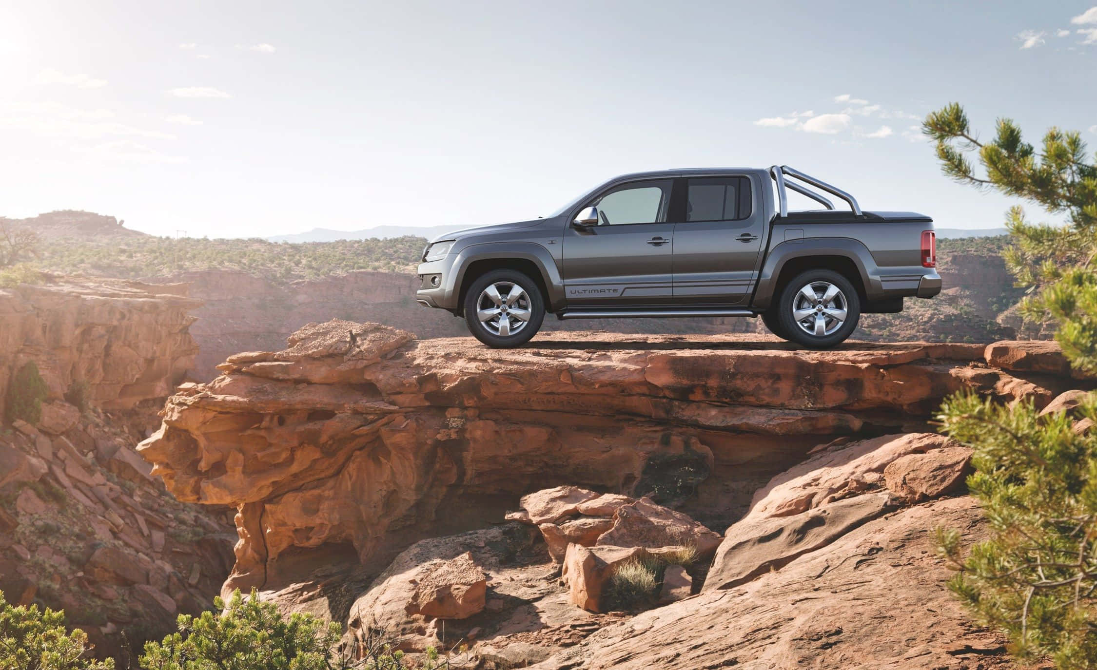 Volkswagen Amarok, 4x4, gray pickup truck, Full HD Desktop Wallpaper