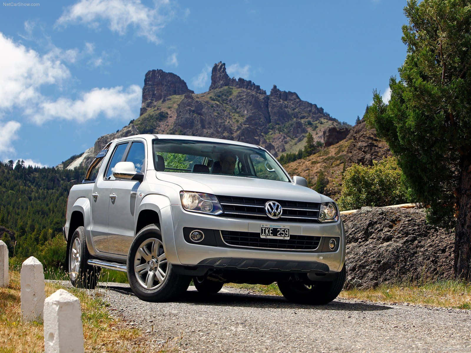 Volkswagen Amarok, silver, gravel road, HD Desktop Wallpaper