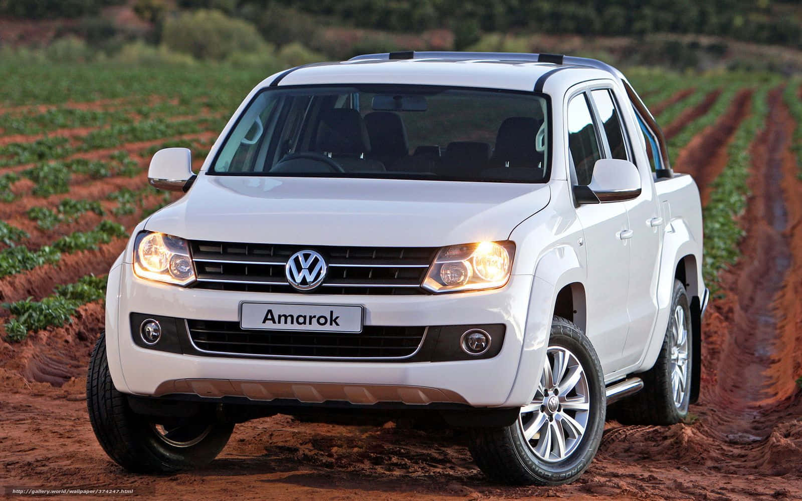 Volkswagen Amarok, white, red dirt field, HD Desktop Wallpaper