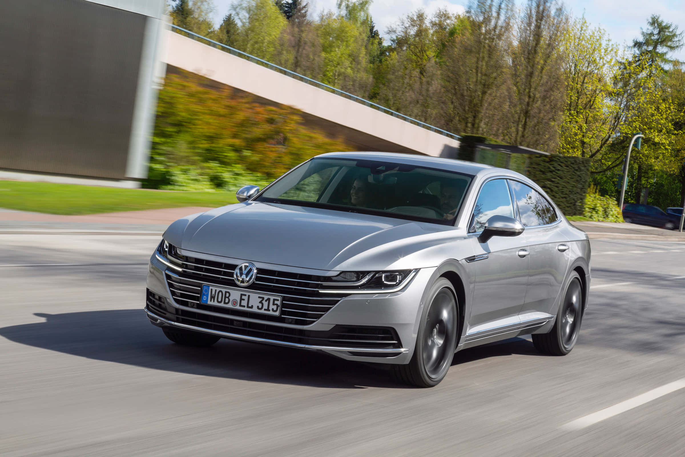 Volkswagen Arteon, silver, sunlit road, Full HD Desktop Wallpaper