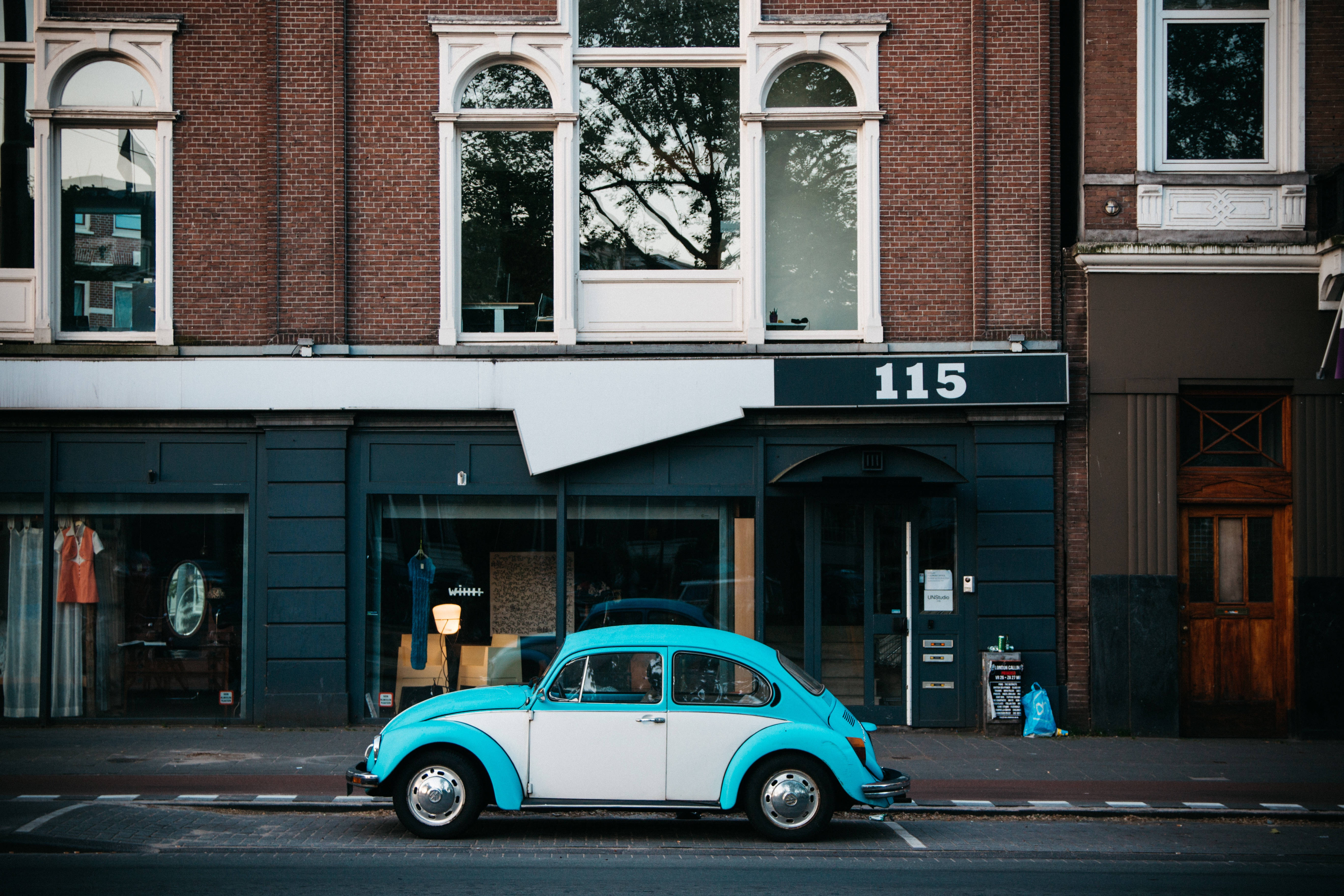 Volkswagen Beetle, turquoise, white, 5K Desktop Wallpaper
