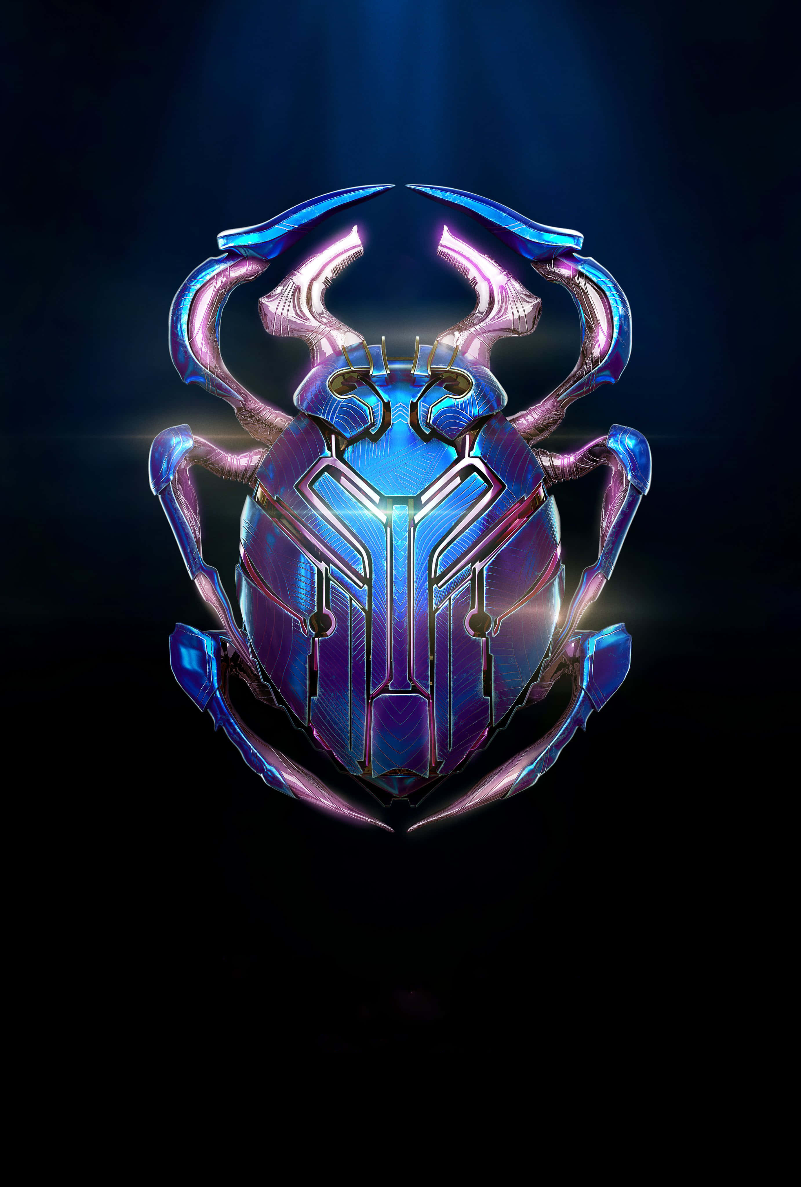Volkswagen Beetle, metallic, glowing blue and purple armor, 4K Phone Wallpaper