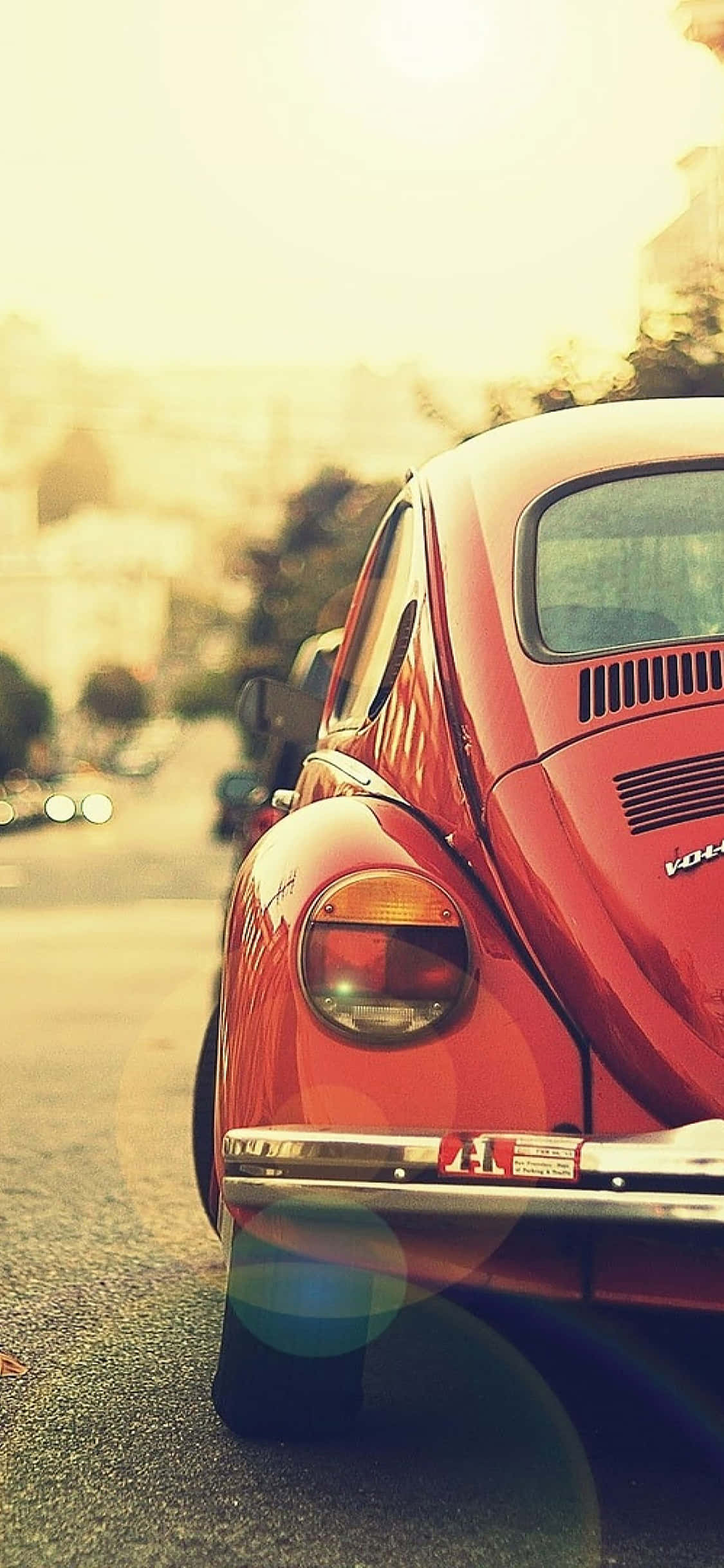 Volkswagen Beetle, red, vintage, Full HD Phone Wallpaper