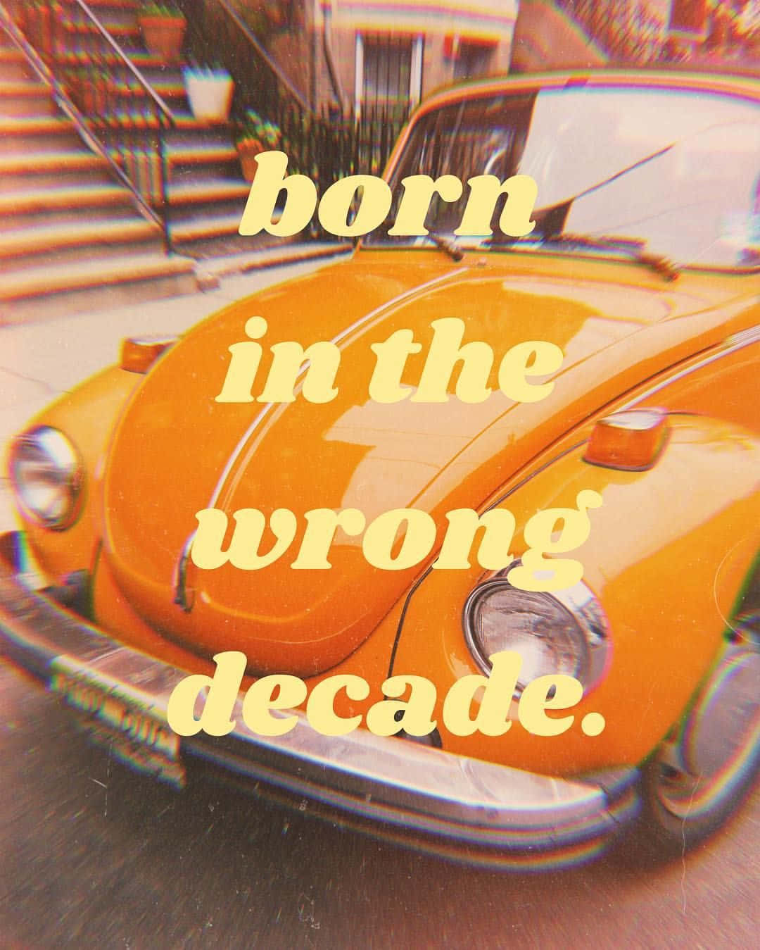 Volkswagen Beetle, vintage orange Volkswagen Beetle, born in the wrong decade, HD Phone Wallpaper