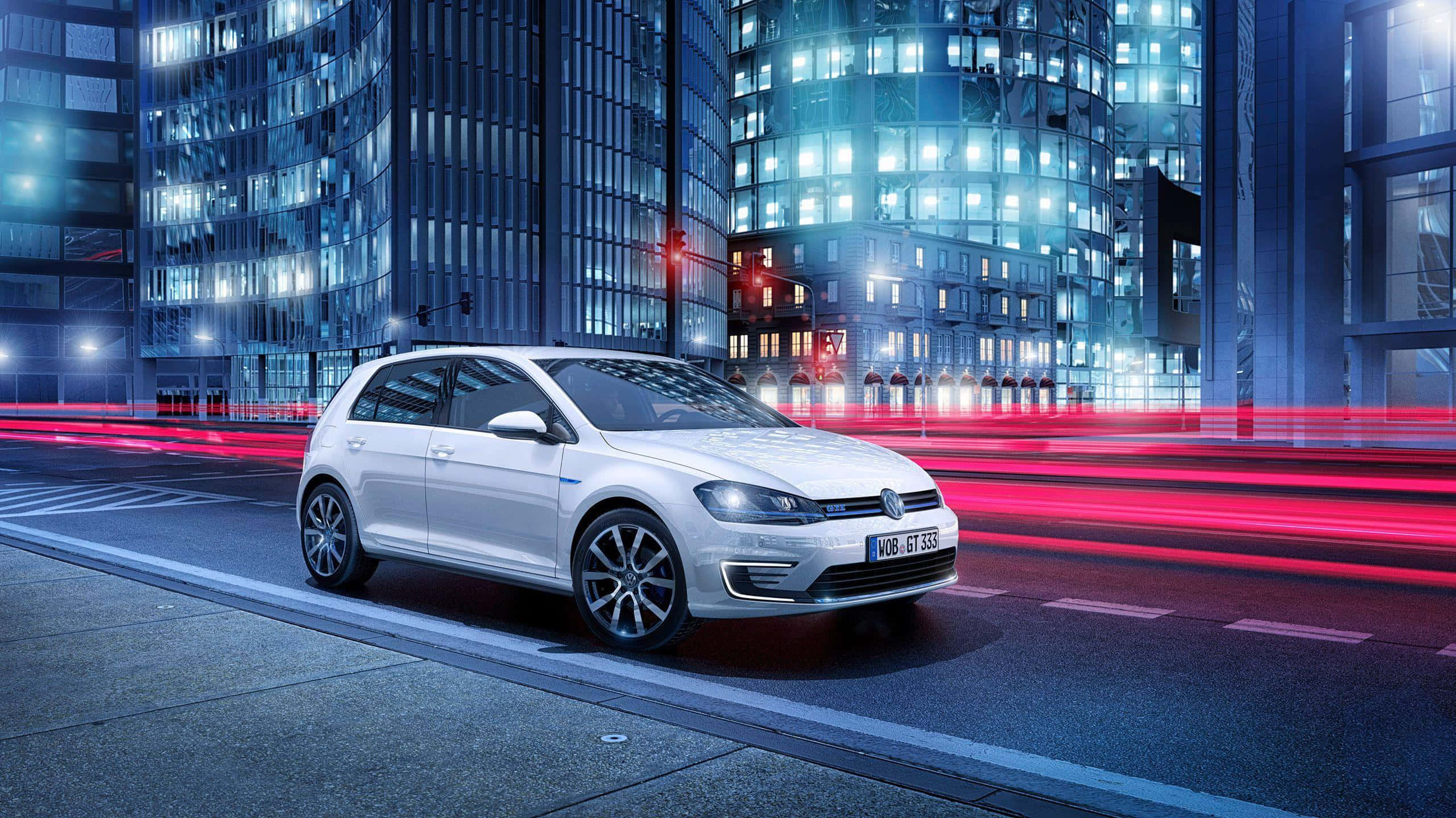Volkswagen Golf, white, electric car, 2K Desktop Wallpaper