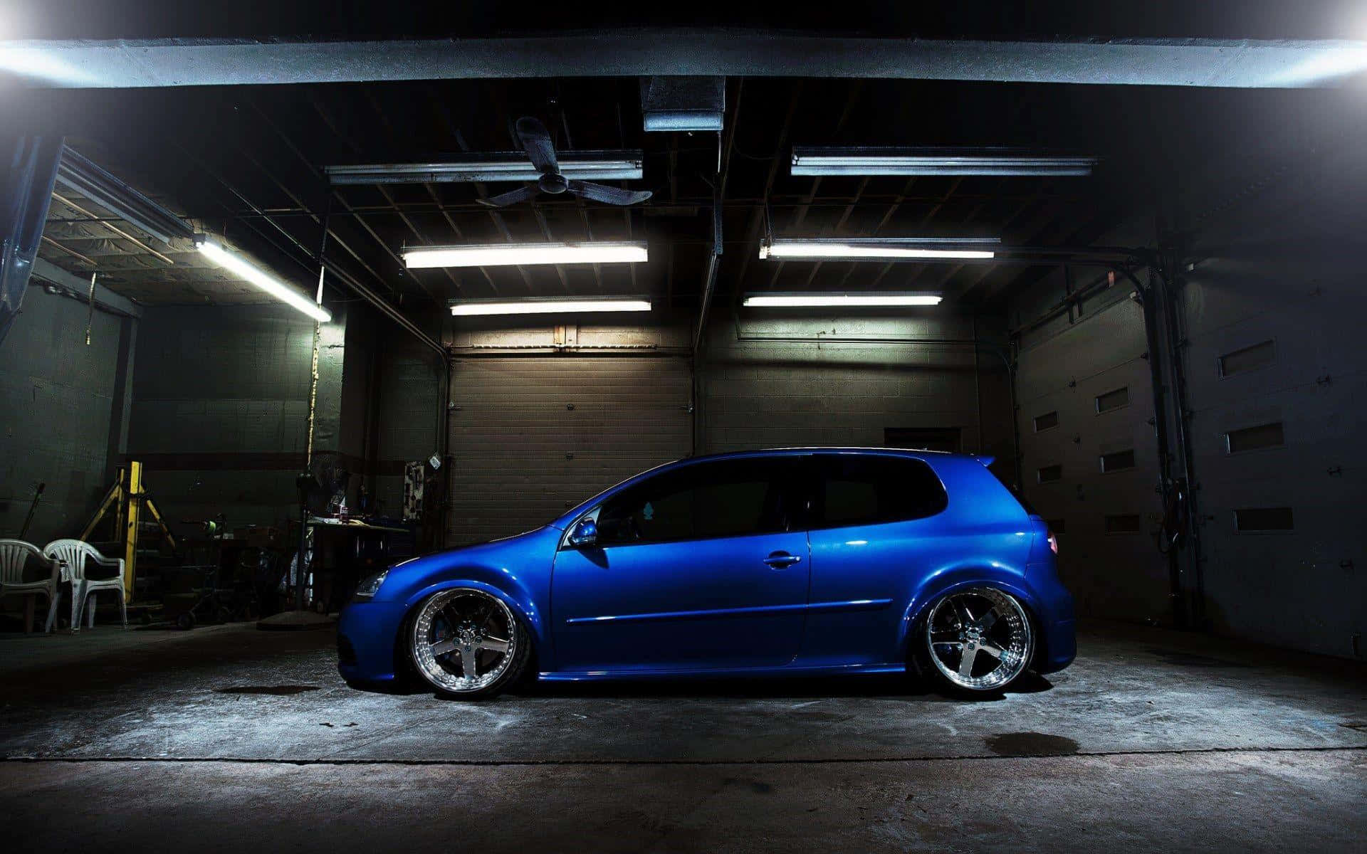 Volkswagen Golf, vibrant blue, modified hatchback, Full HD Desktop Wallpaper