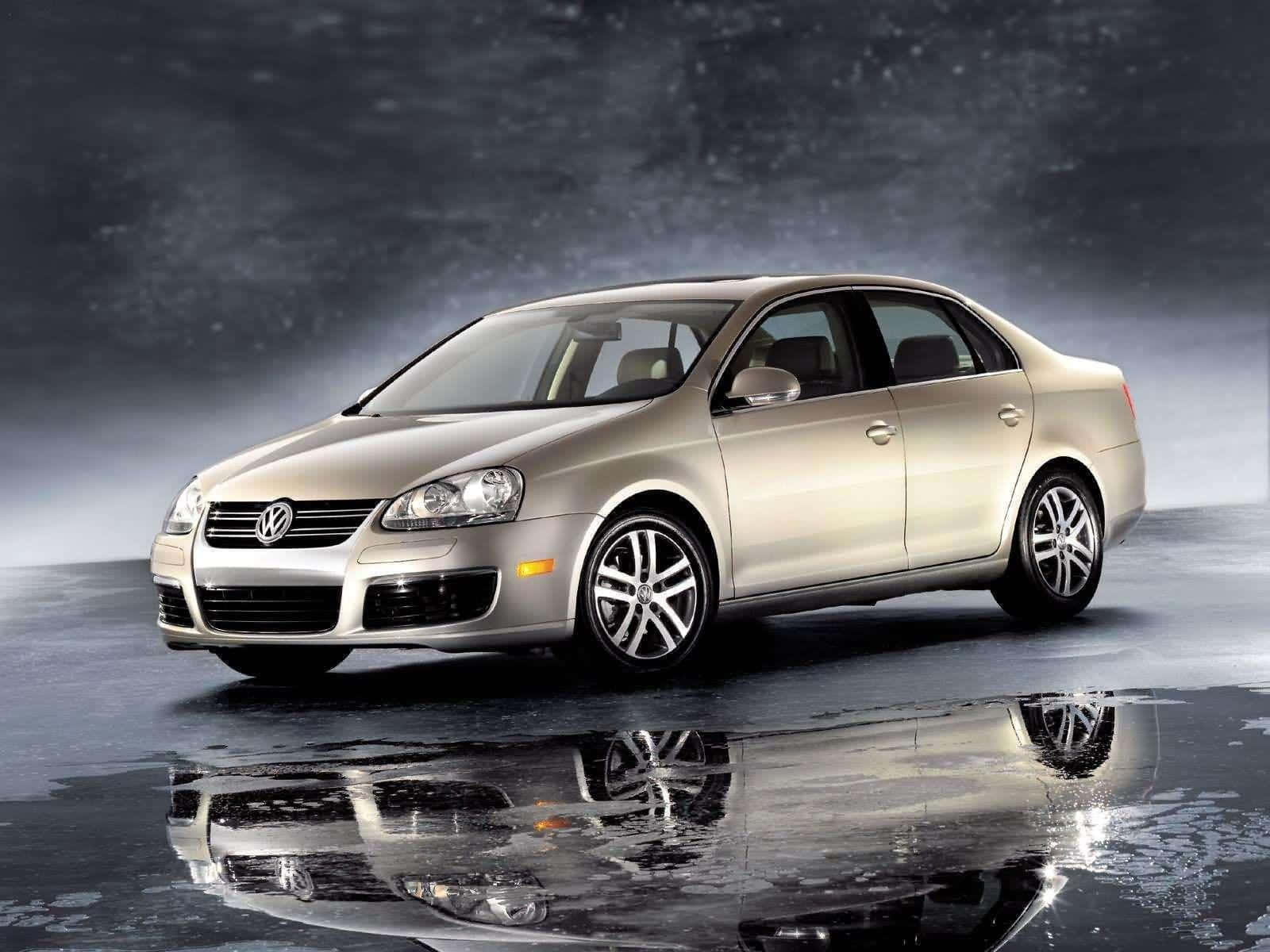 Volkswagen Jetta, silver, wet pavement, HD Desktop Wallpaper