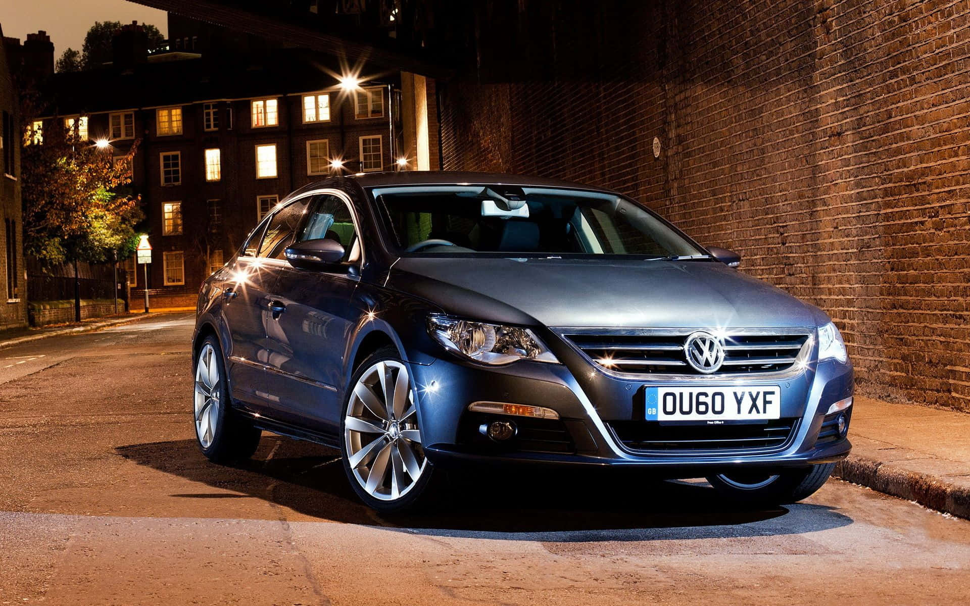 Volkswagen Passat CC, silver, urban street, Full HD Desktop Wallpaper