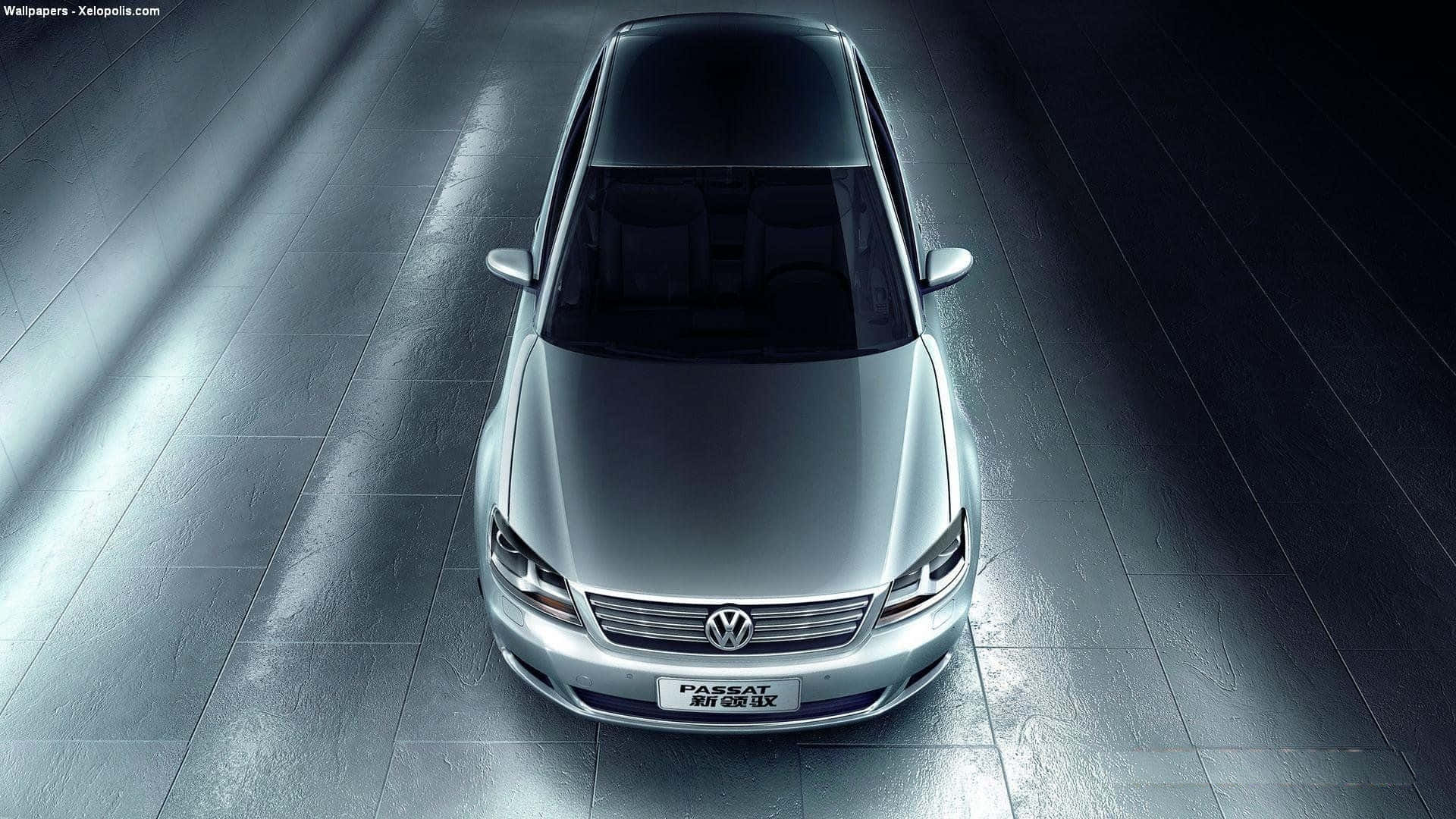Volkswagen Passat, sleek silver, dusk sky, Full HD Desktop Wallpaper