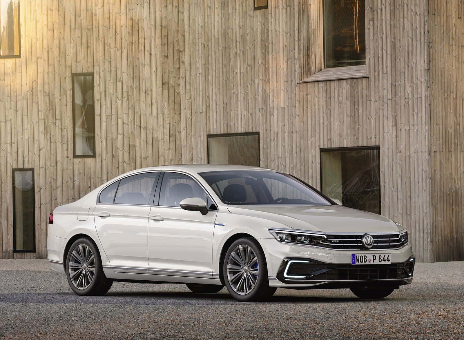 Volkswagen Passat, twilight setting, sleek white, HD Desktop Wallpaper
