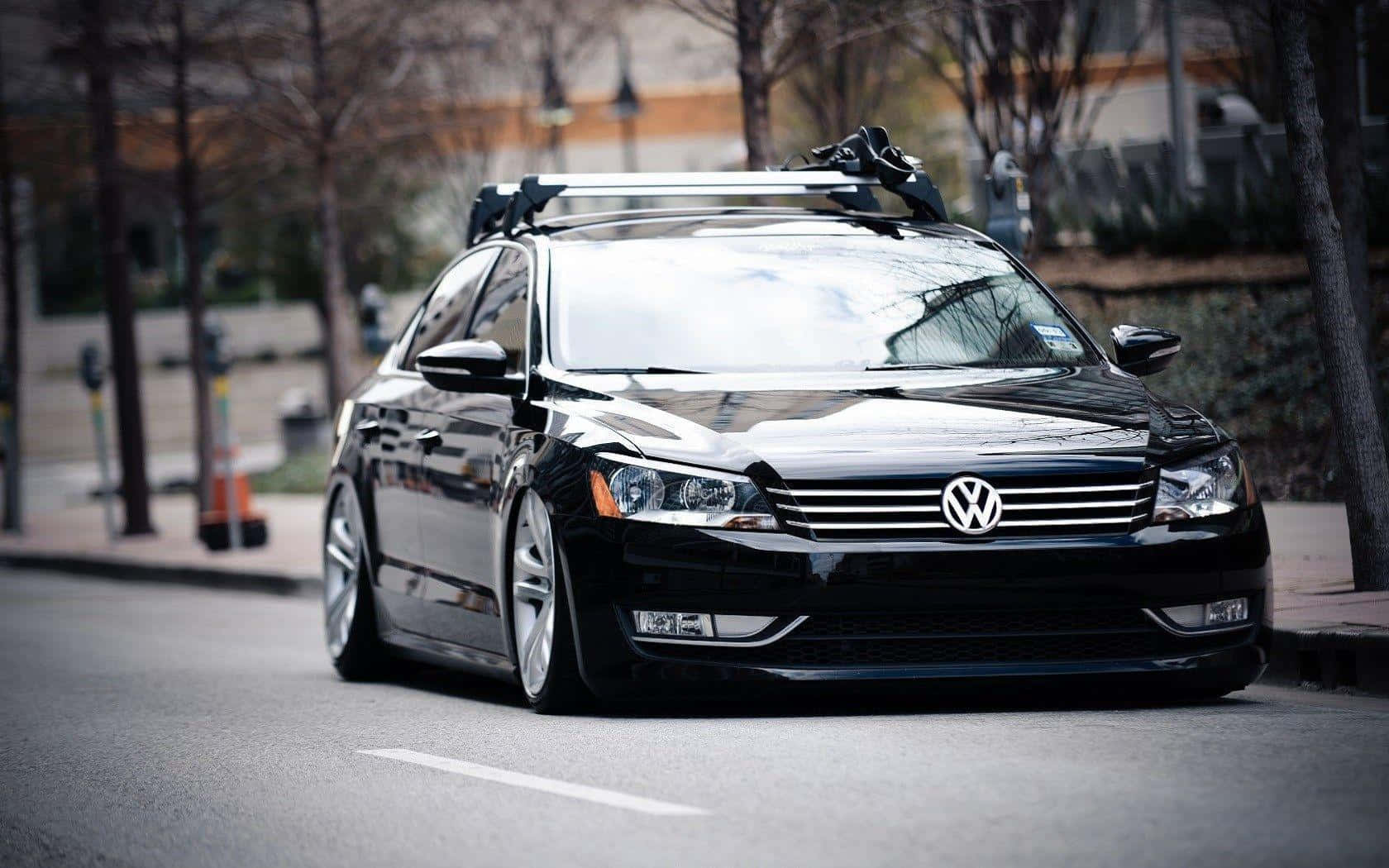 Volkswagen Passat CC, black, roof racks, HD Desktop Wallpaper