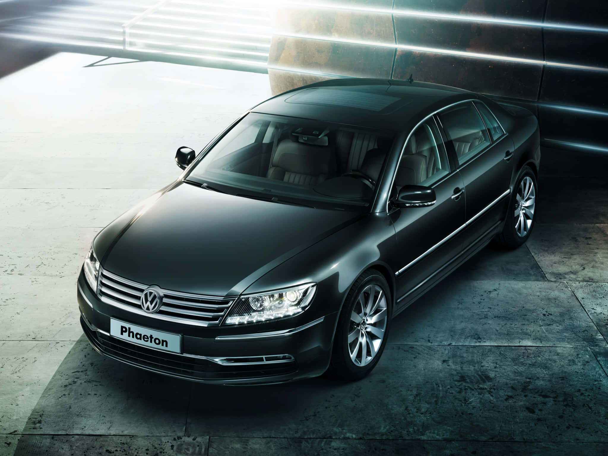 Volkswagen Phaeton, luxury sedan, sleek black, Full HD Desktop Wallpaper